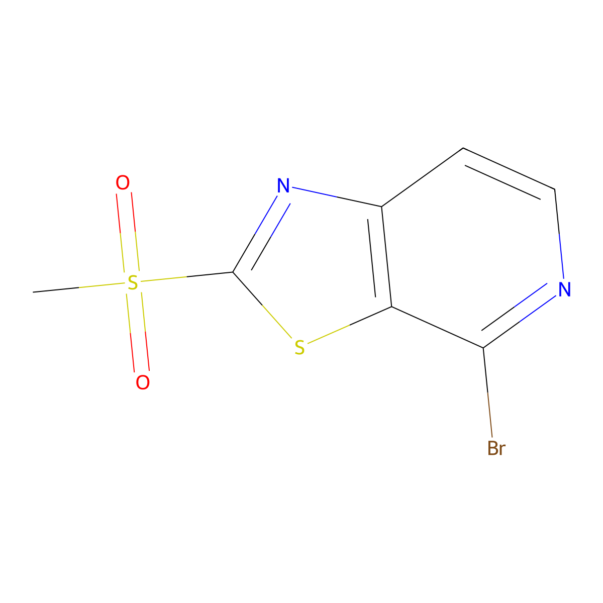 4-Bromo-2-(methylsulfonyl)thiazolo[5,4-c]pyridine molecular structure, CAS 1799855-19-8