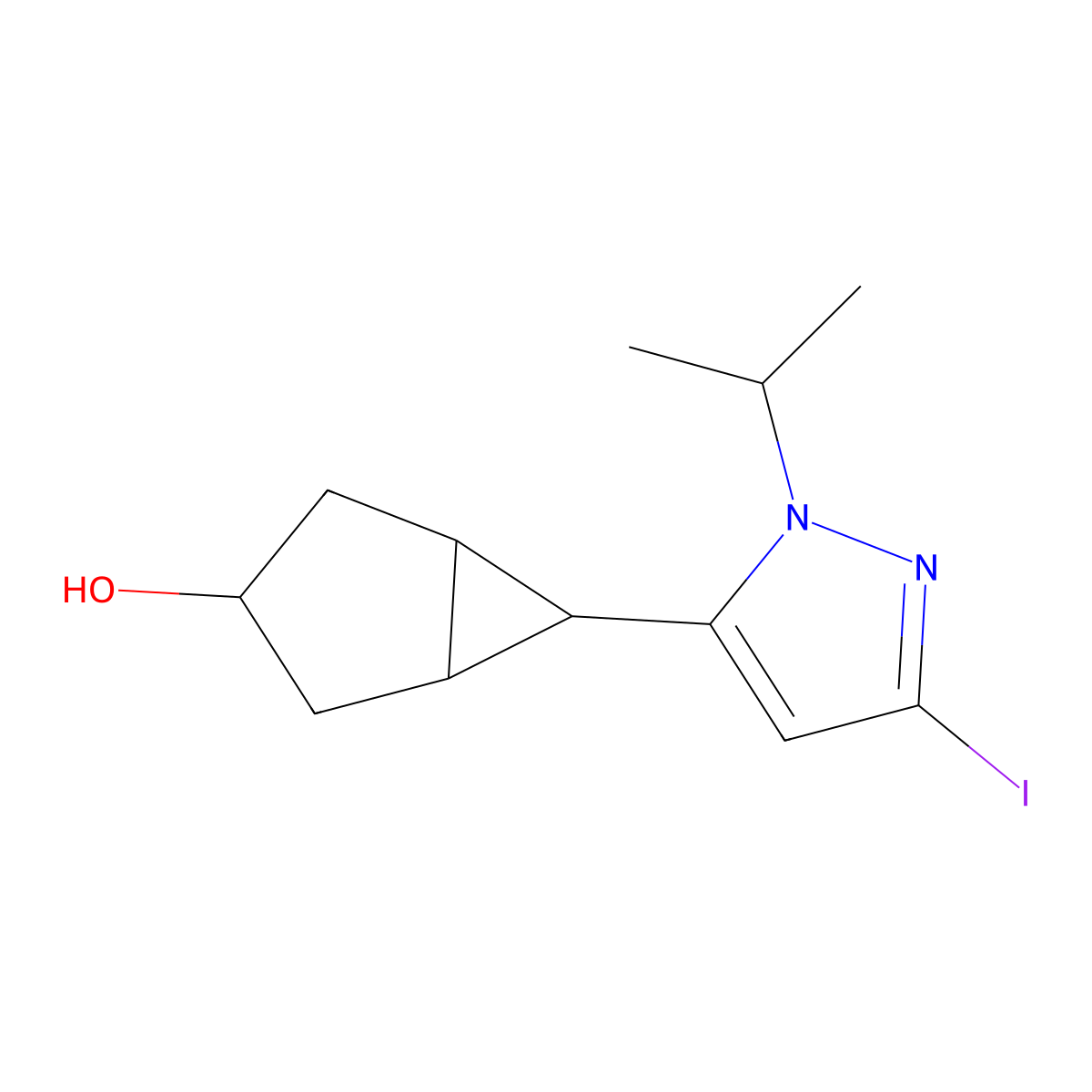 6-(3-Iodo-1-isopropyl-1H-pyrazol-5-yl)bicyclo[3.1.0]hexan-3-ol molecular structure, CAS 1799892-88-8