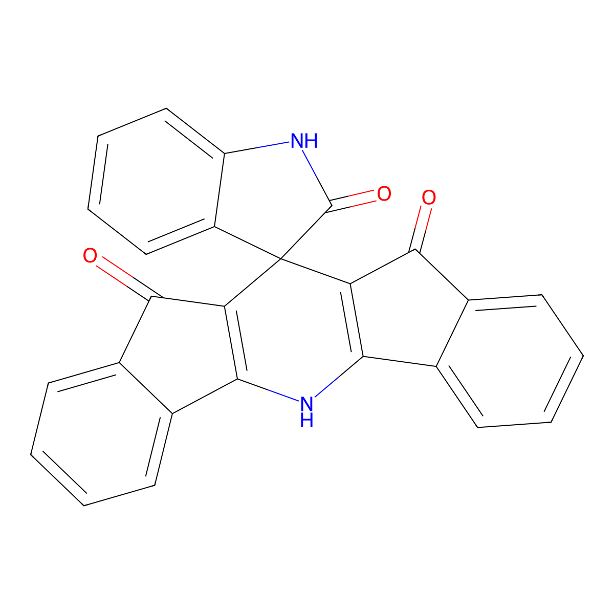 5H-spiro[diindeno[1,2-b:2',1'-e]pyridine-11,3'-indoline]-2',10,12-trione molecular structure, CAS 17999-57-4