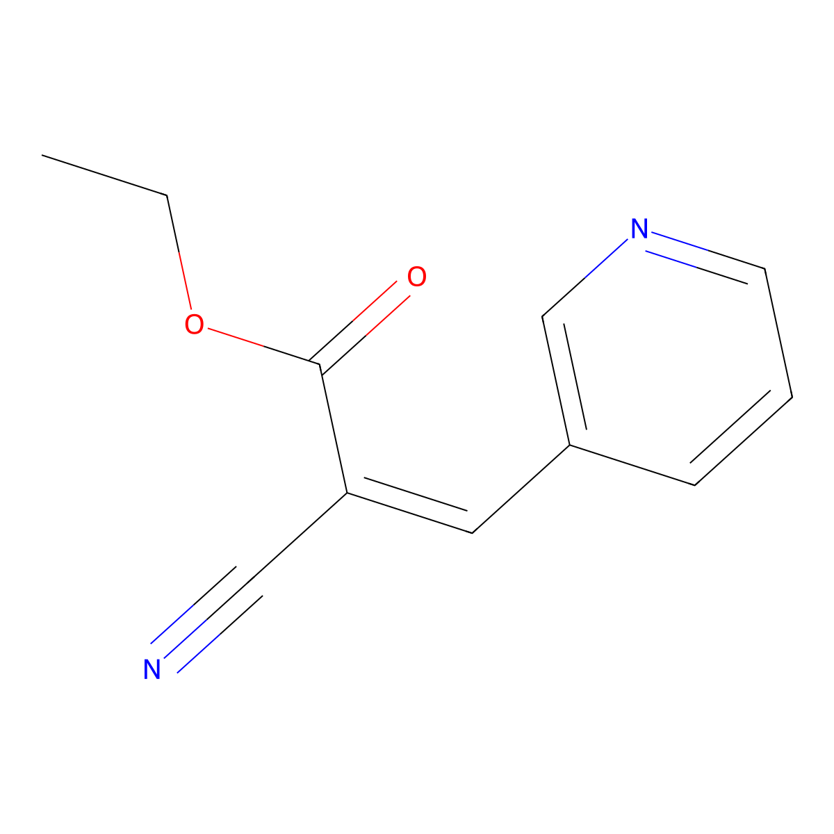 Ethyl 2-cyano-3-(3-pyridinyl)acrylate molecular structure, CAS 17999-71-2