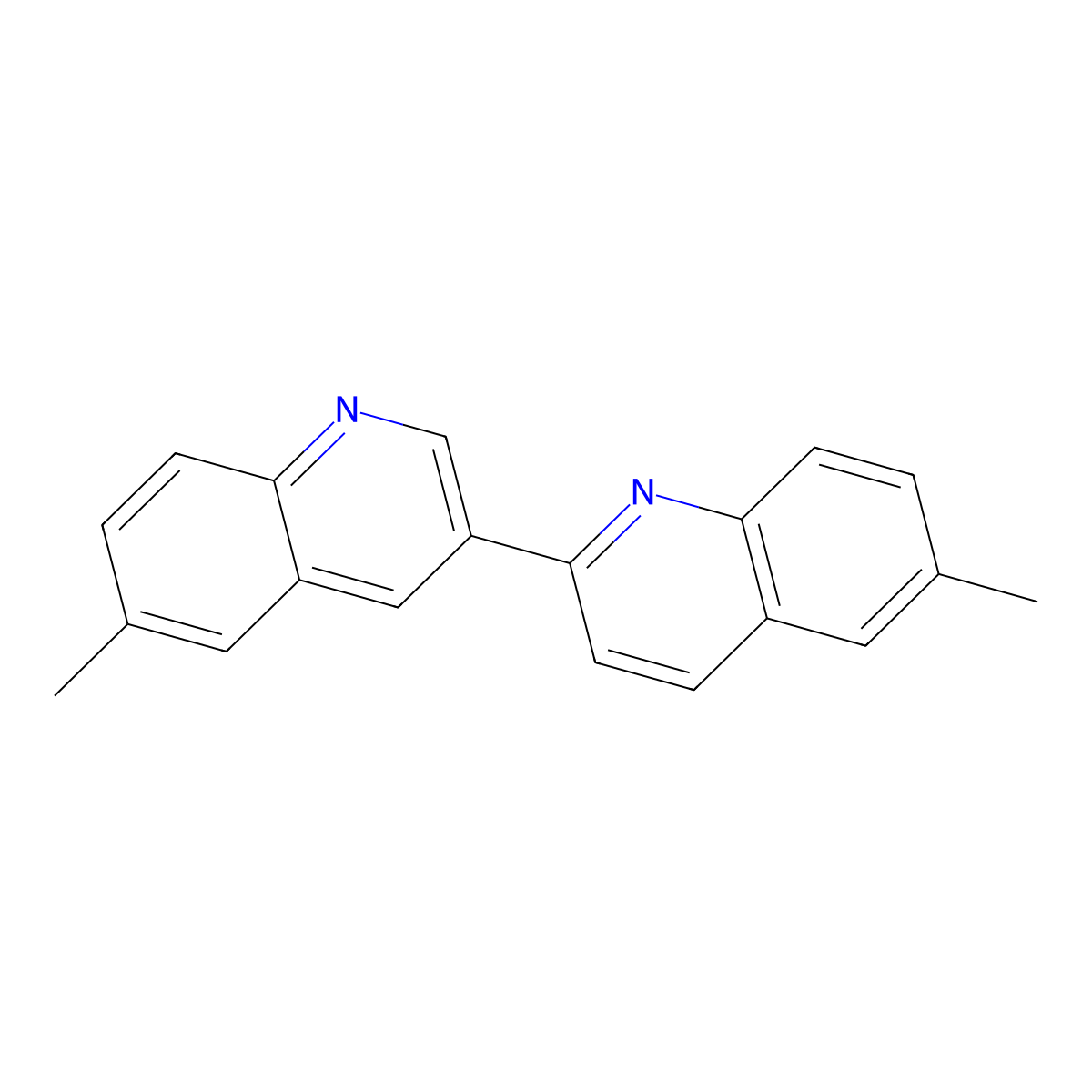 2,3'-Biquinoline, 6,6'-dimethyl- molecular structure, CAS 17999-90-5