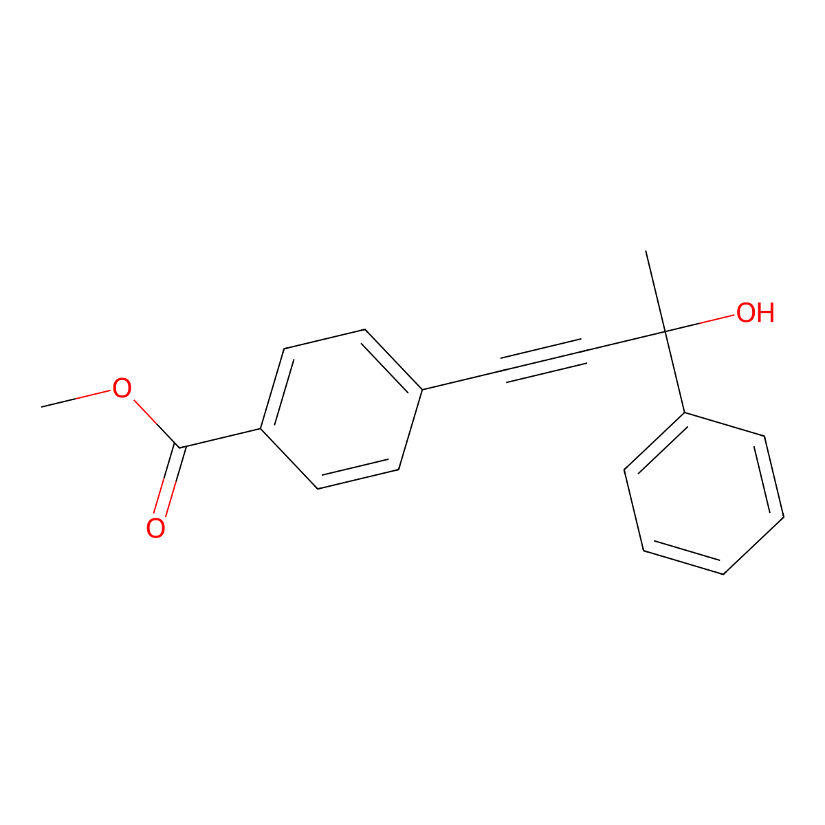 Methyl 4-(3-hydroxy-3-phenyl-1-butyn-1-YL)benzoate molecular structure, CAS 1799902-25-2