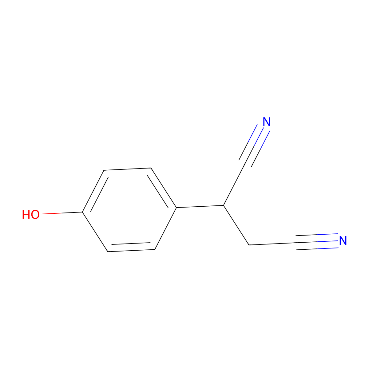 2-(4-Hydroxyphenyl)butanedinitrile molecular structure, CAS 1799906-57-2