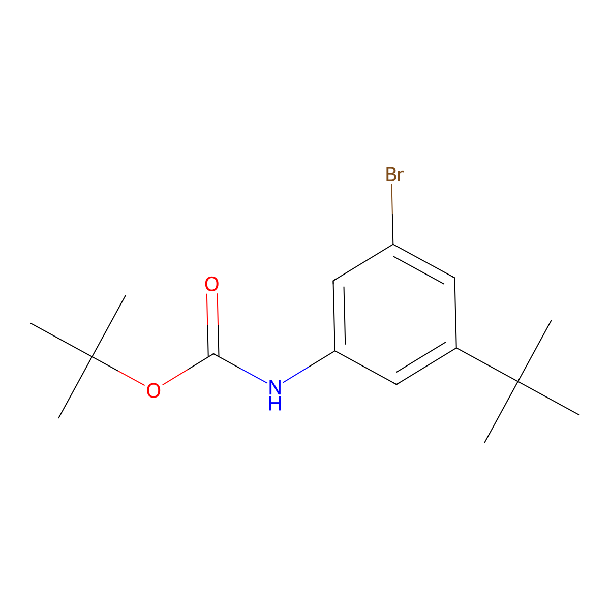 Tert-butyl (3-bromo-5-(tert-butyl)phenyl)carbamate molecular structure, CAS 1799910-66-9
