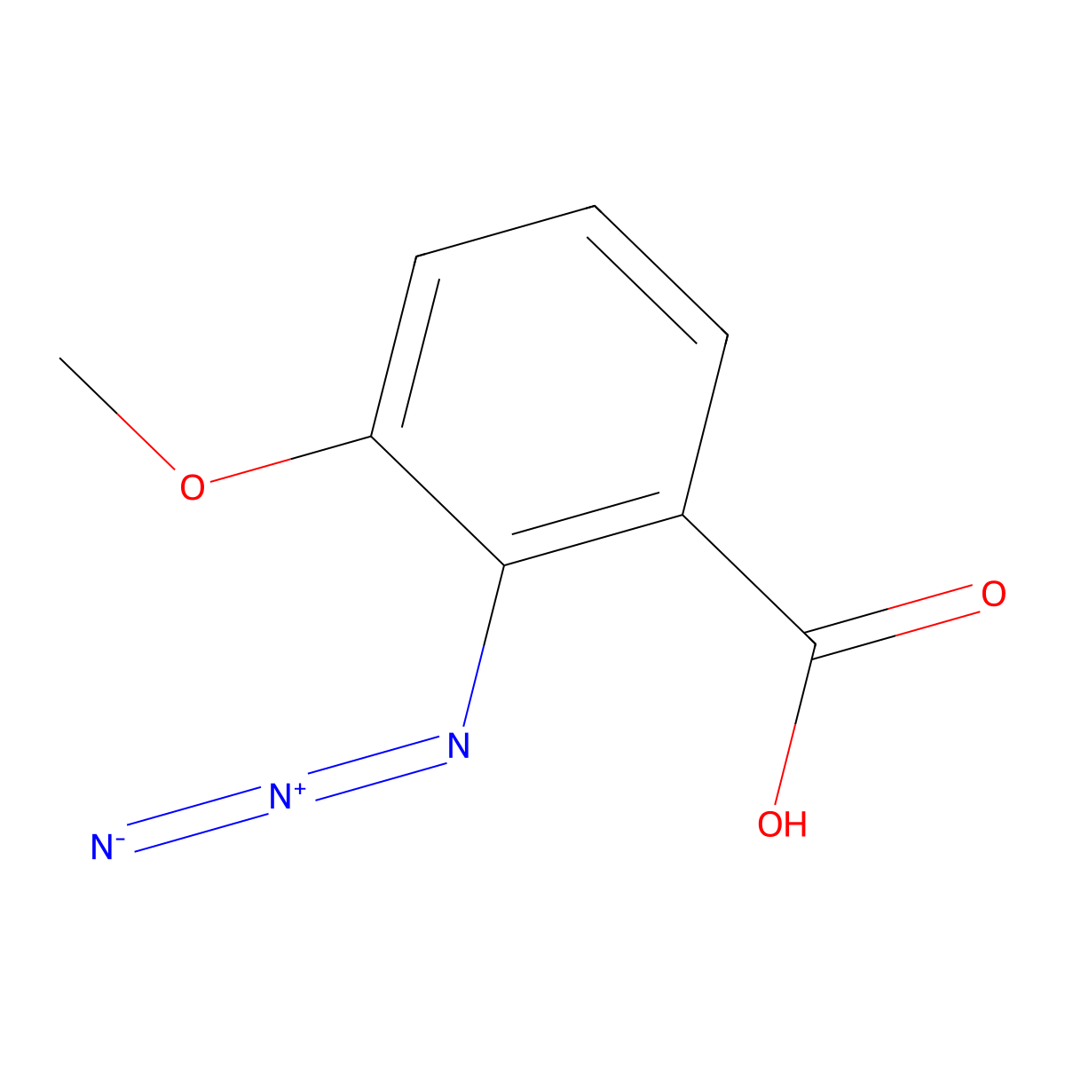 2-Azido-3-methoxybenzoic acid molecular structure, CAS 1799914-50-3