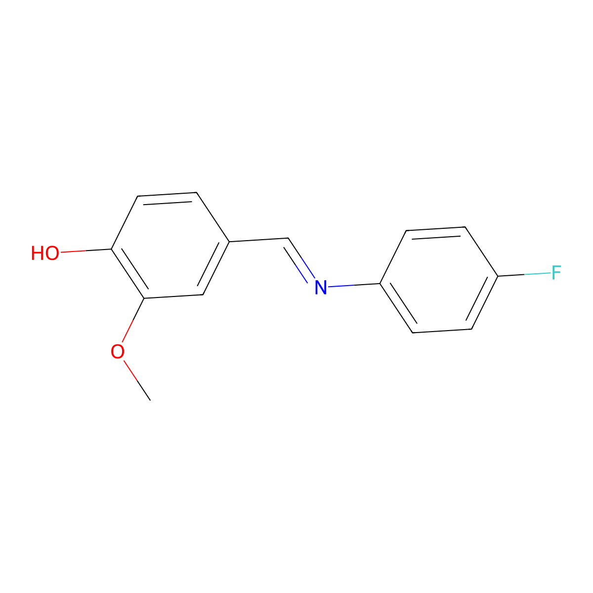 4-{[(4-Fluorophenyl)imino]methyl}-2-methoxyphenol molecular structure, CAS 1799917-17-1