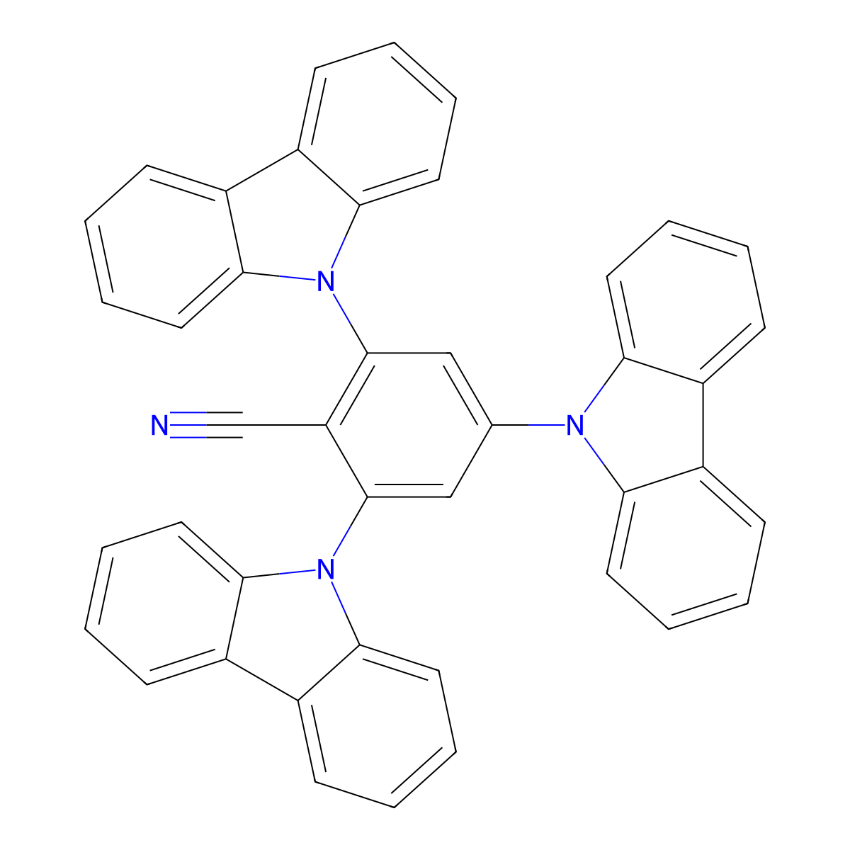 2,4,6-tris(9H-carbazol-9-yl)benzonitrile molecular structure, CAS 1799923-03-7