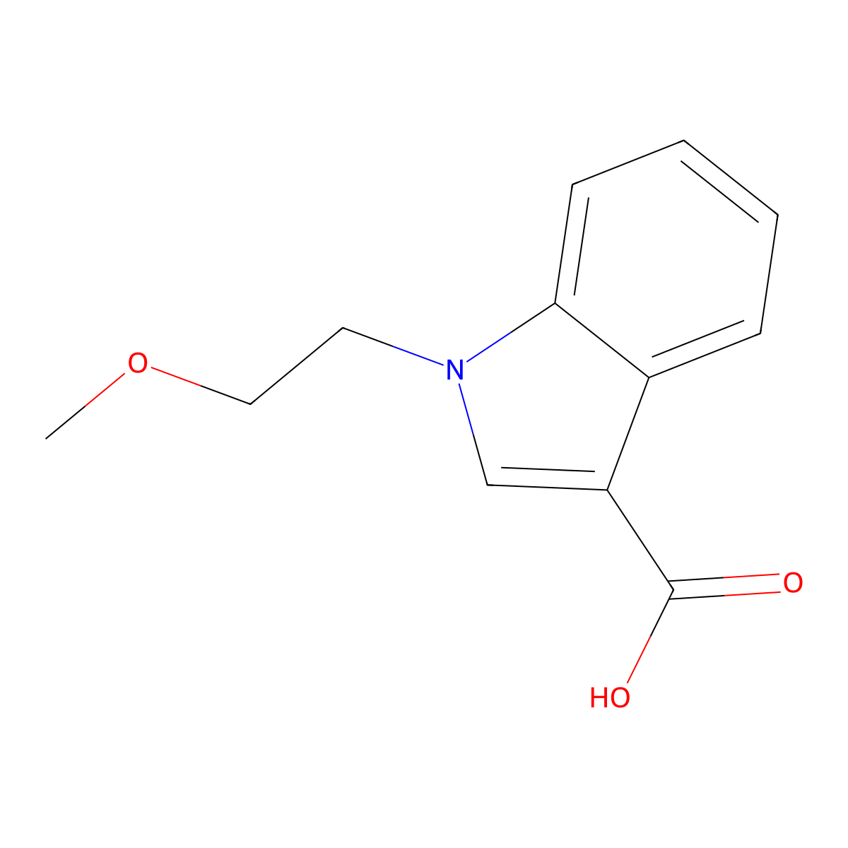 1-(2-methoxyethyl)-1H-indole-3-carboxylic acid molecular structure, CAS 179993-05-6