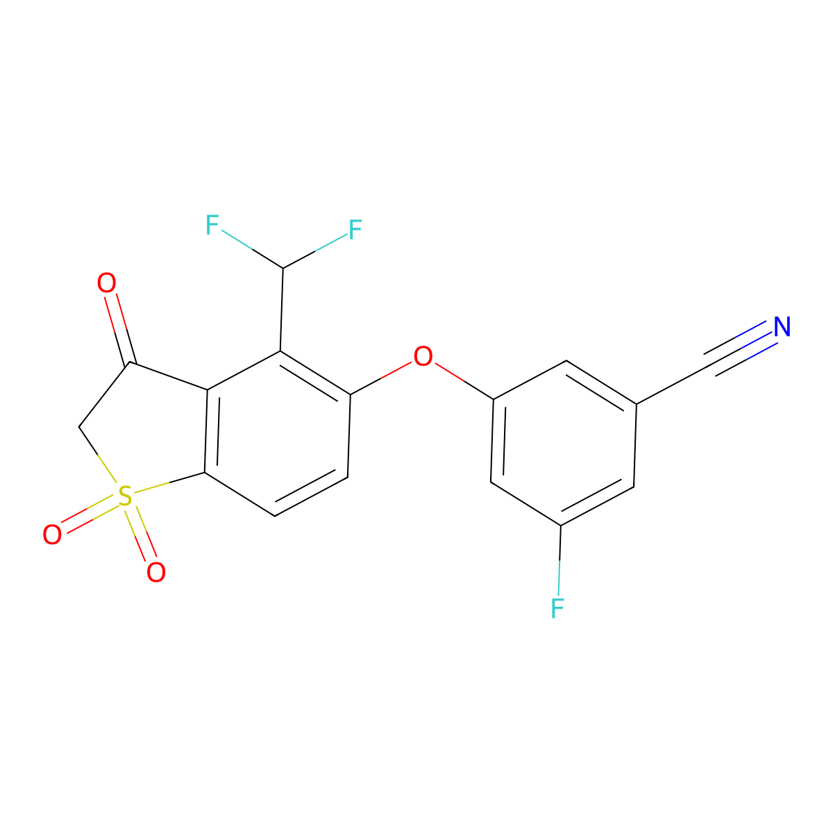 3-[4-(Difluoromethyl)-1,1,3-trioxo-benzothiophen-5-yl]oxy-5-fluoro-benzonitrile molecular structure, CAS 1799949-66-8