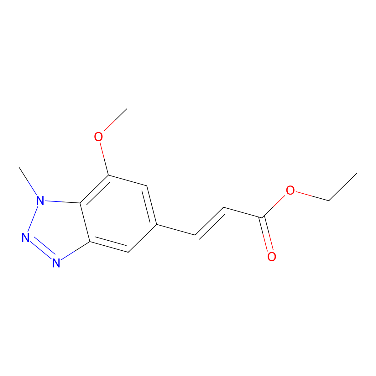 Ethyl (E)-3-(7-methoxy-1-methyl-1H-benzo[d][1,2,3]triazol-5-yl)acrylate molecular structure, CAS 1799973-79-7