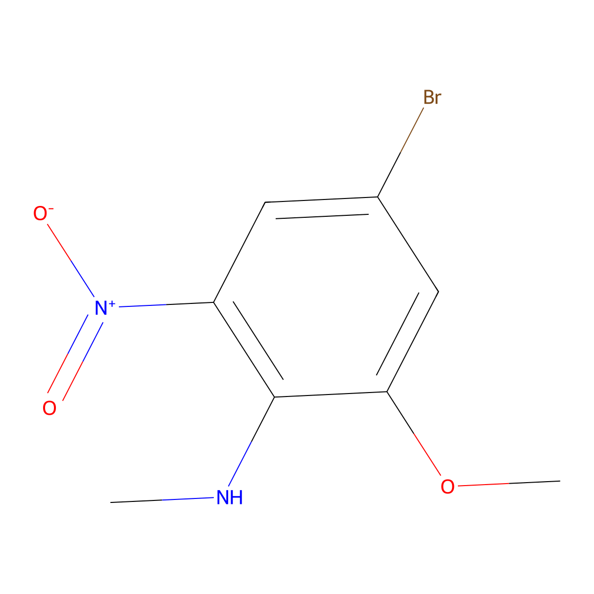 4-bromo-2-methoxy-N-methyl-6-nitroaniline molecular structure, CAS 1799973-80-0