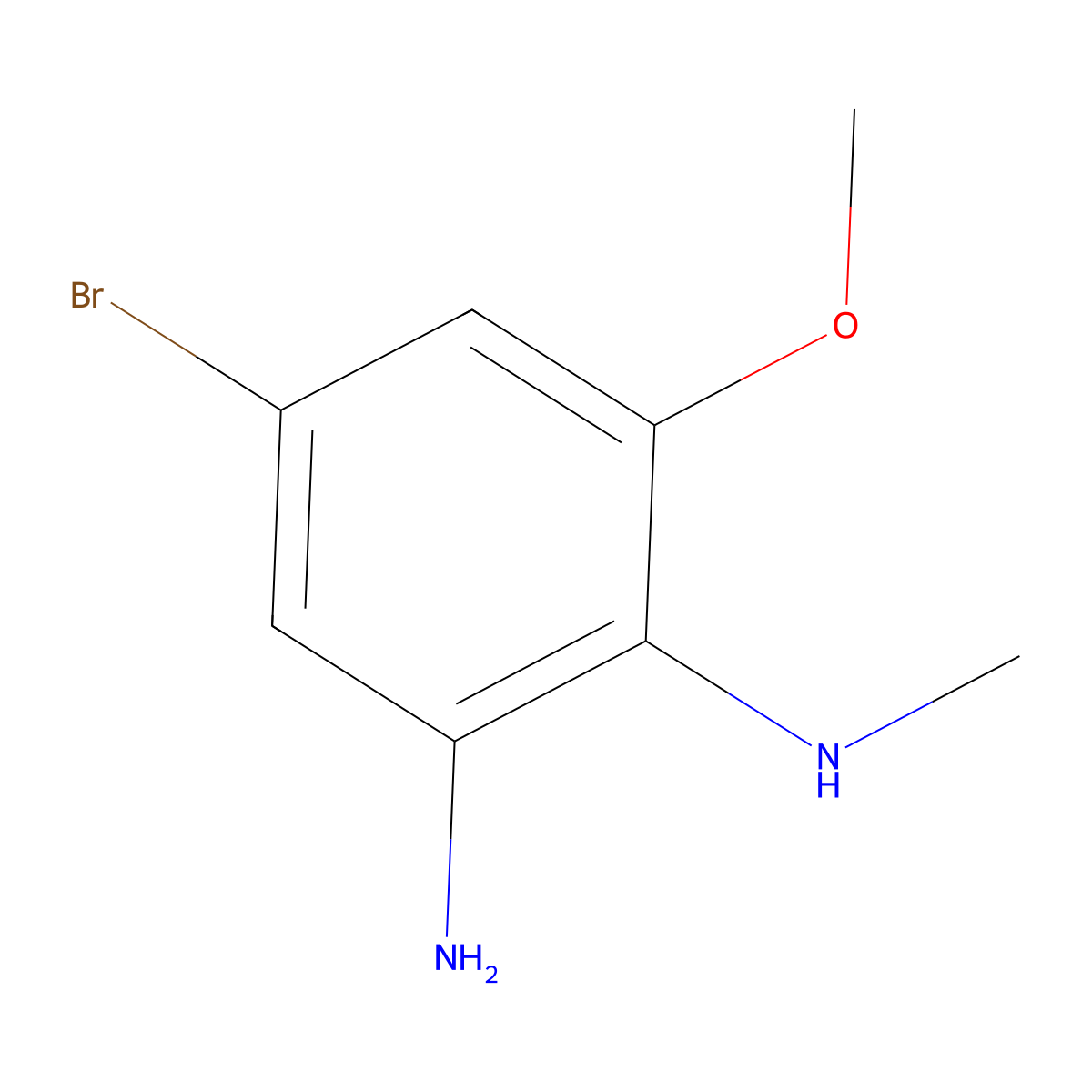 4-bromo-6-methoxy-N1-methylbenzene-1,2-diamine molecular structure, CAS 1799973-81-1