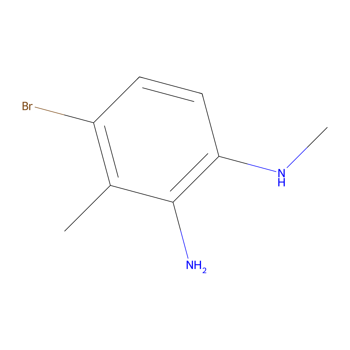 4-bromo-N1,3-dimethylbenzene-1,2-diamine molecular structure, CAS 1799973-86-6