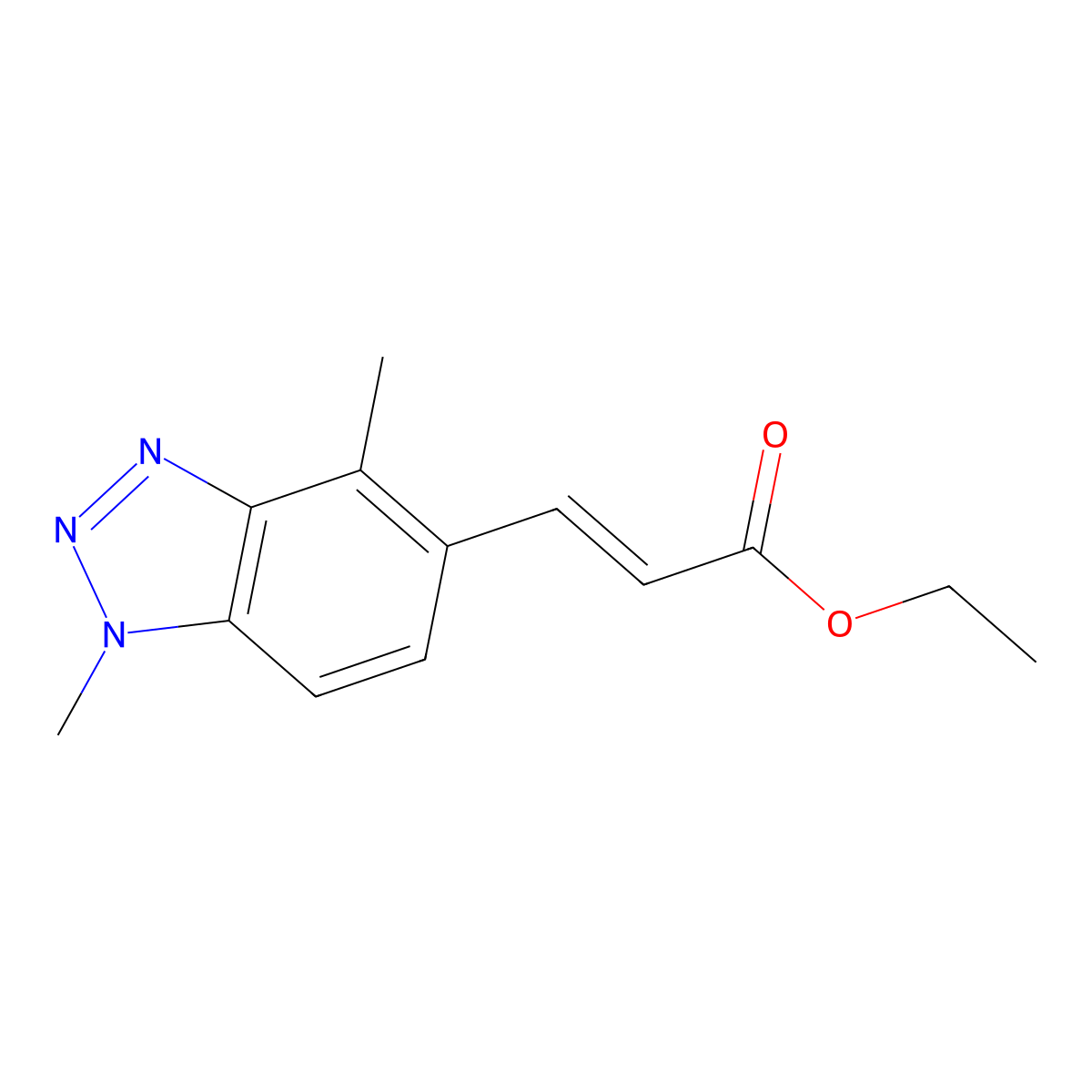 (E)-ethyl 3-(1,4-dimethyl-1H-benzo[d][1,2,3]triazol-5-yl)acrylate molecular structure, CAS 1799973-87-7