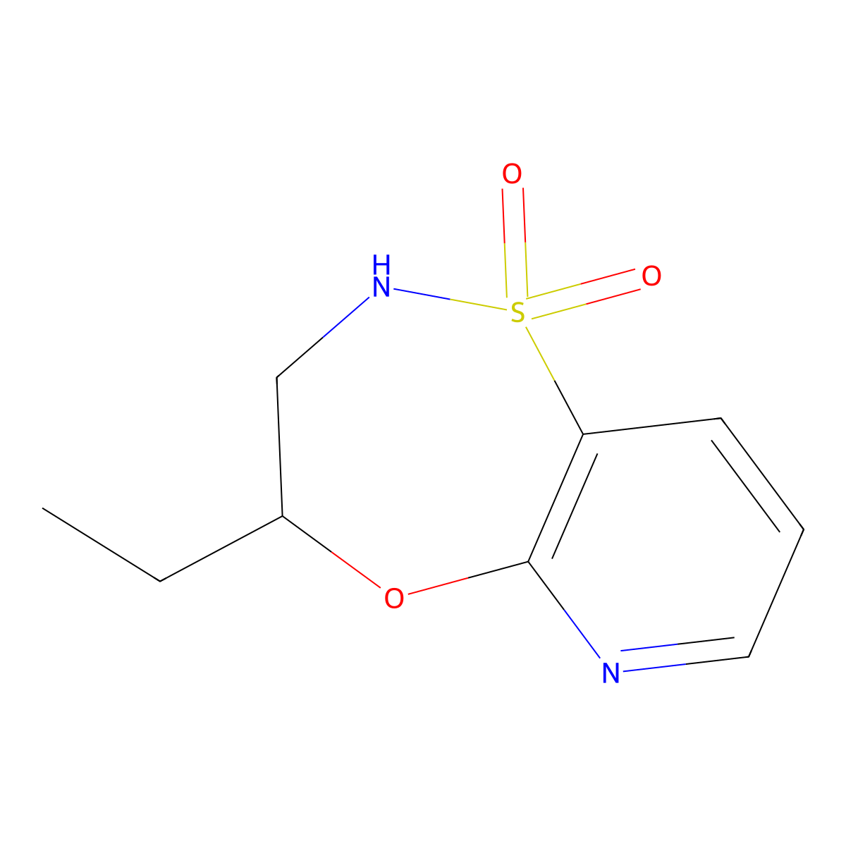 (R)-4-ethyl-3,4-dihydro-2H-pyrido[2,3-b][1,4,5]oxathiazepine 1,1-dioxide molecular structure, CAS 1799974-85-8