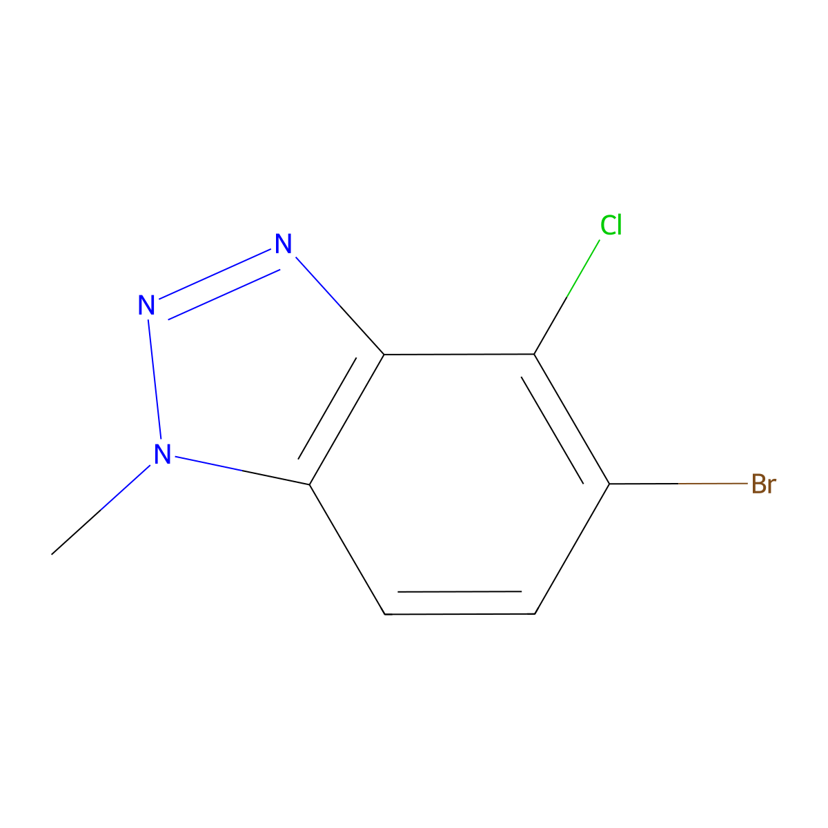 5-bromo-4-chloro-1-methyl-1H-benzo[d][1,2,3]triazole molecular structure, CAS 1799976-49-0