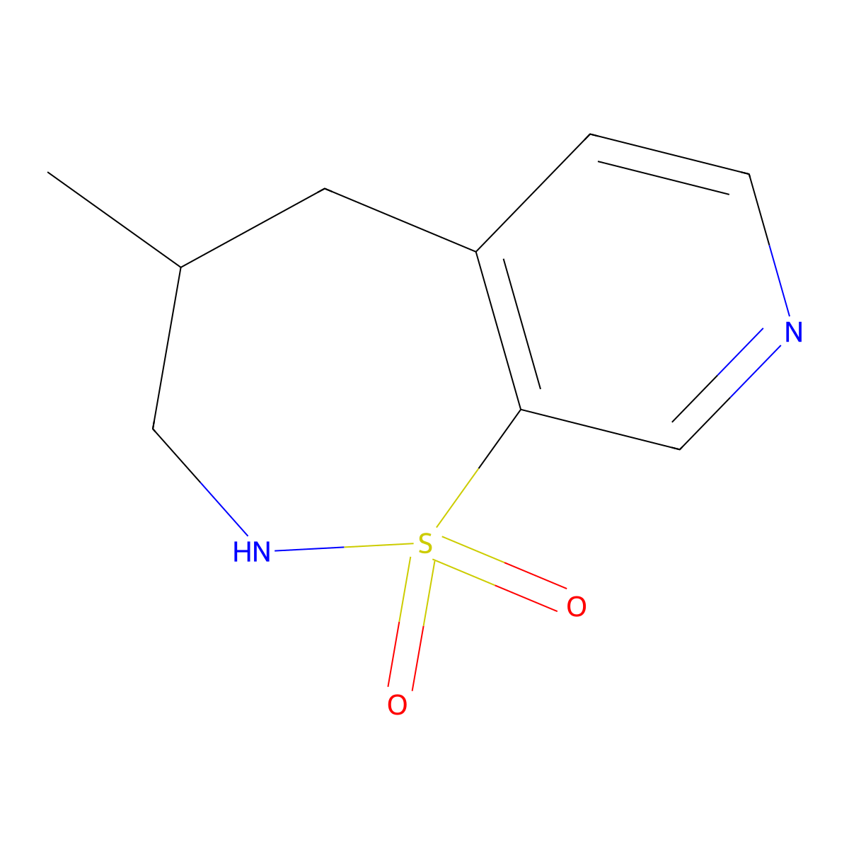 4-Methyl-2,3,4,5-tetrahydropyrido[4,3-f][1,2]thiazepine 1,1-dioxide molecular structure, CAS 1799977-54-0