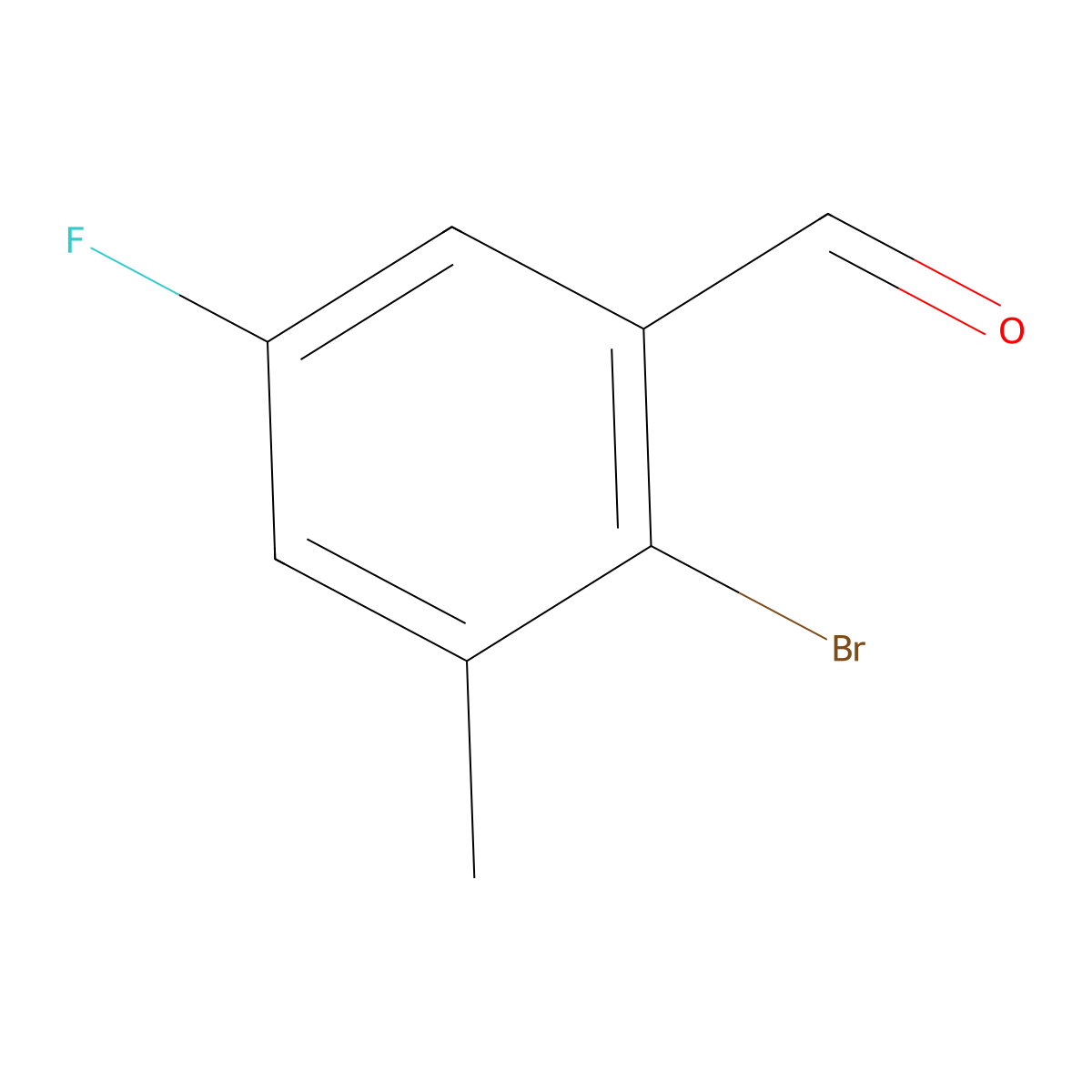 2-Bromo-5-fluoro-3-methylbenzaldehyde molecular structure, CAS 1799977-88-0