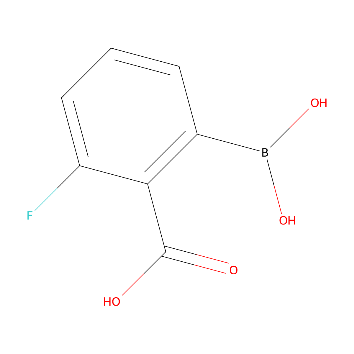 2-Borono-6-fluorobenzoic acid molecular structure, CAS 1799979-96-6