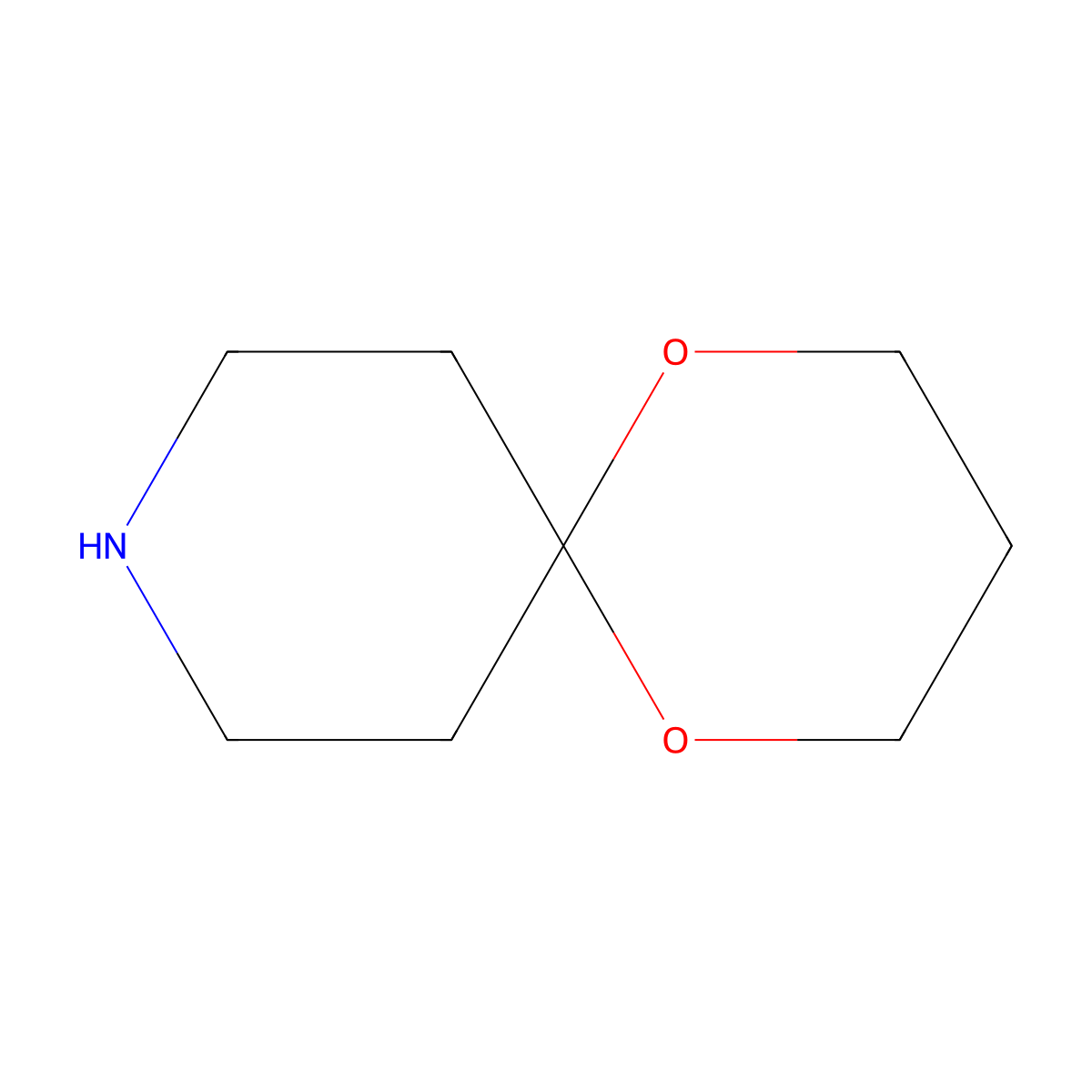 1,5-Dioxa-9-azaspiro(5.5)undecane molecular structure, CAS 180-94-9