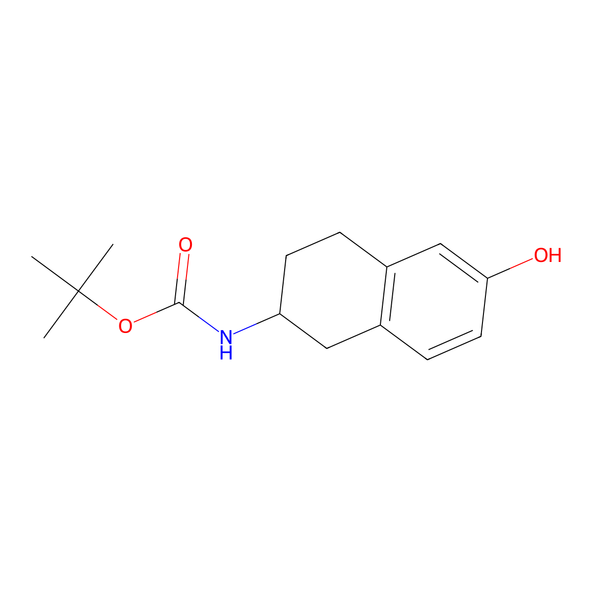 tert-butyl N-(6-hydroxy-1,2,3,4-tetrahydronaphthalen-2-yl)carbamate molecular structure, CAS 180000-66-2
