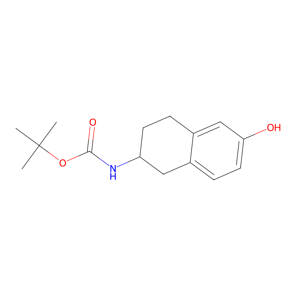 tert-butyl N-(6-hydroxy-1,2,3,4-tetrahydronaphthalen-2-yl)carbamate molecular structure, CAS 180000-66-2