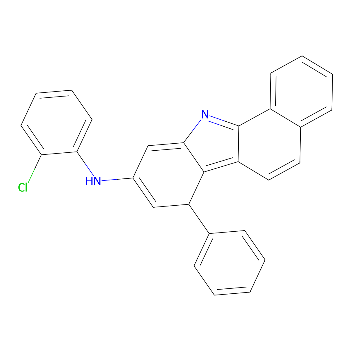 N-(2-chlorophenyl)-7-phenyl-7H-benzo[a]carbazol-9-amine molecular structure, CAS 1800022-01-8
