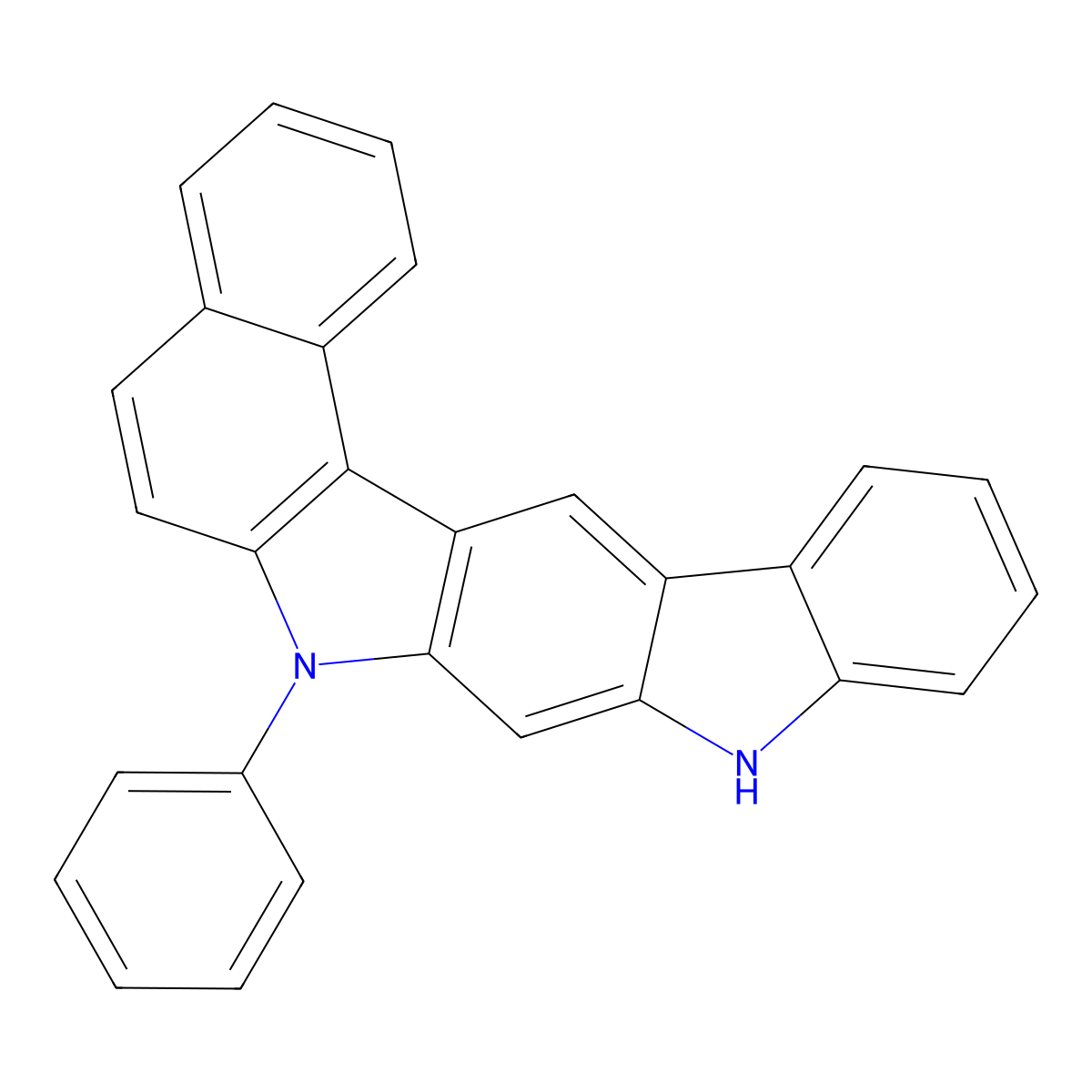 Benz[g]indolo[2,3-b]carbazole, 7,9-dihydro-7-phenyl molecular structure, CAS 1800022-02-9