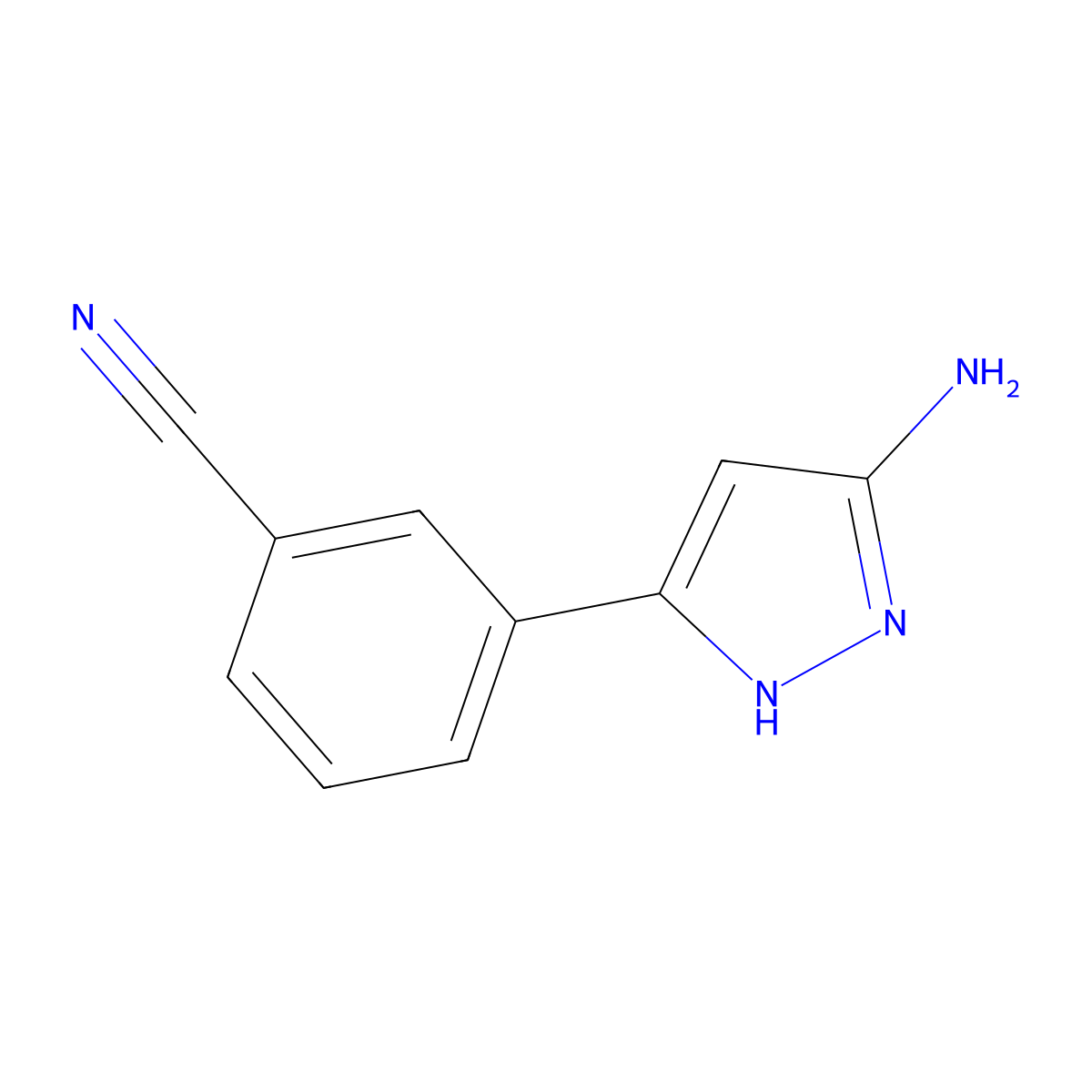 3-(5-Amino-1H-pyrazol-3-yl)benzonitrile molecular structure, CAS 1800082-10-3