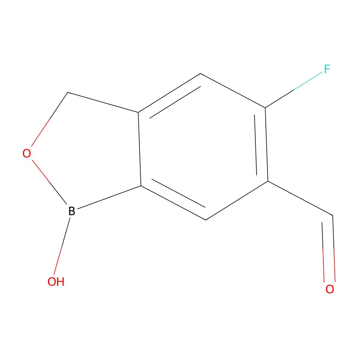 5-Fluoro-1-hydroxy-1,3-dihydrobenzo[c][1,2]oxaborole-6-carbaldehyde molecular structure, CAS 1800089-57-9