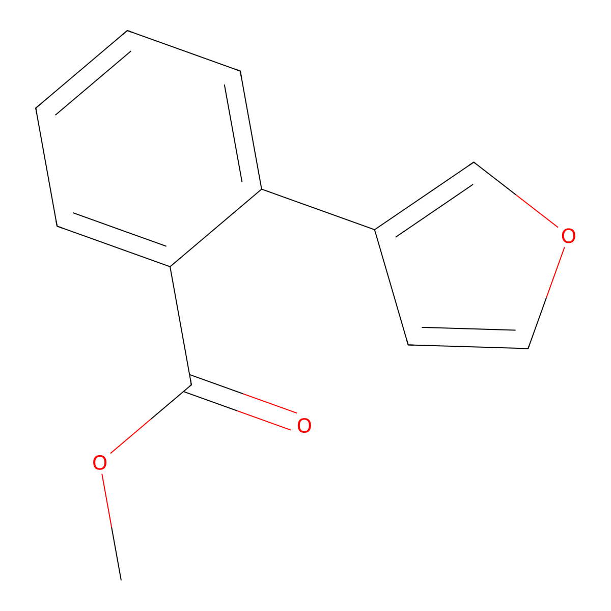Methyl 2-(3-furanyl)benzoate molecular structure, CAS 1800096-04-1