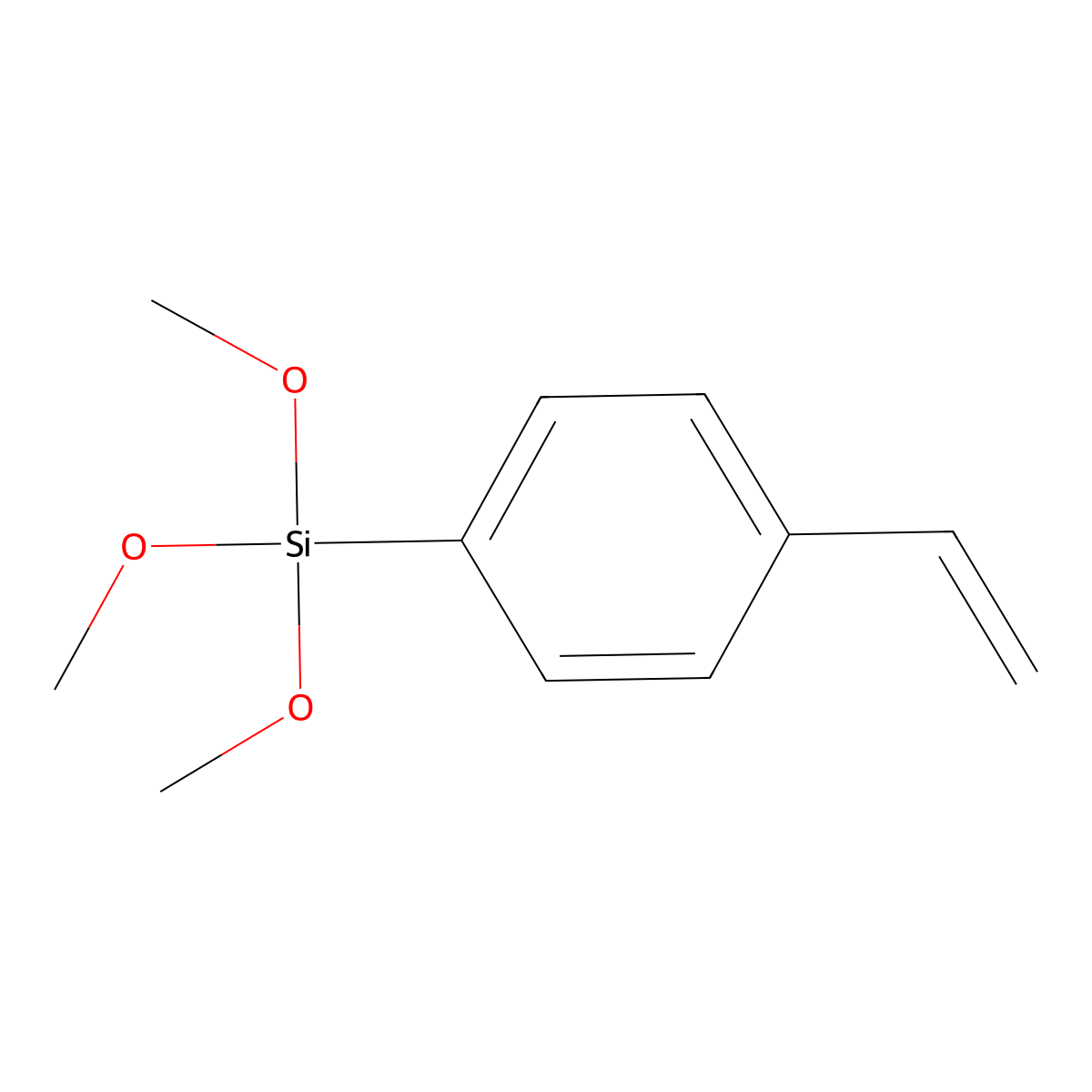 Trimethoxy(4-vinylphenyl)silane molecular structure, CAS 18001-13-3