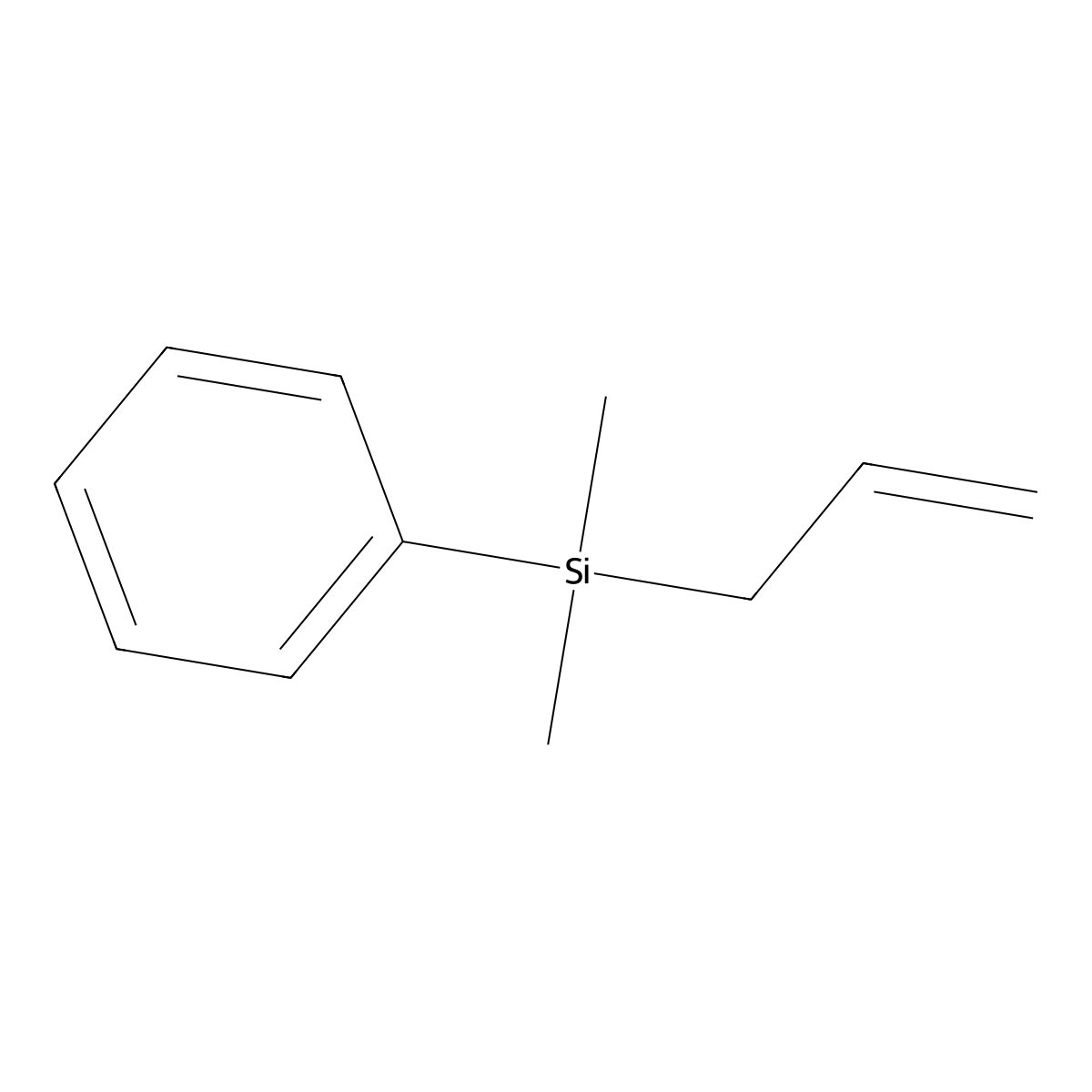 Allyldimethylphenylsilane molecular structure, CAS 18001-18-8