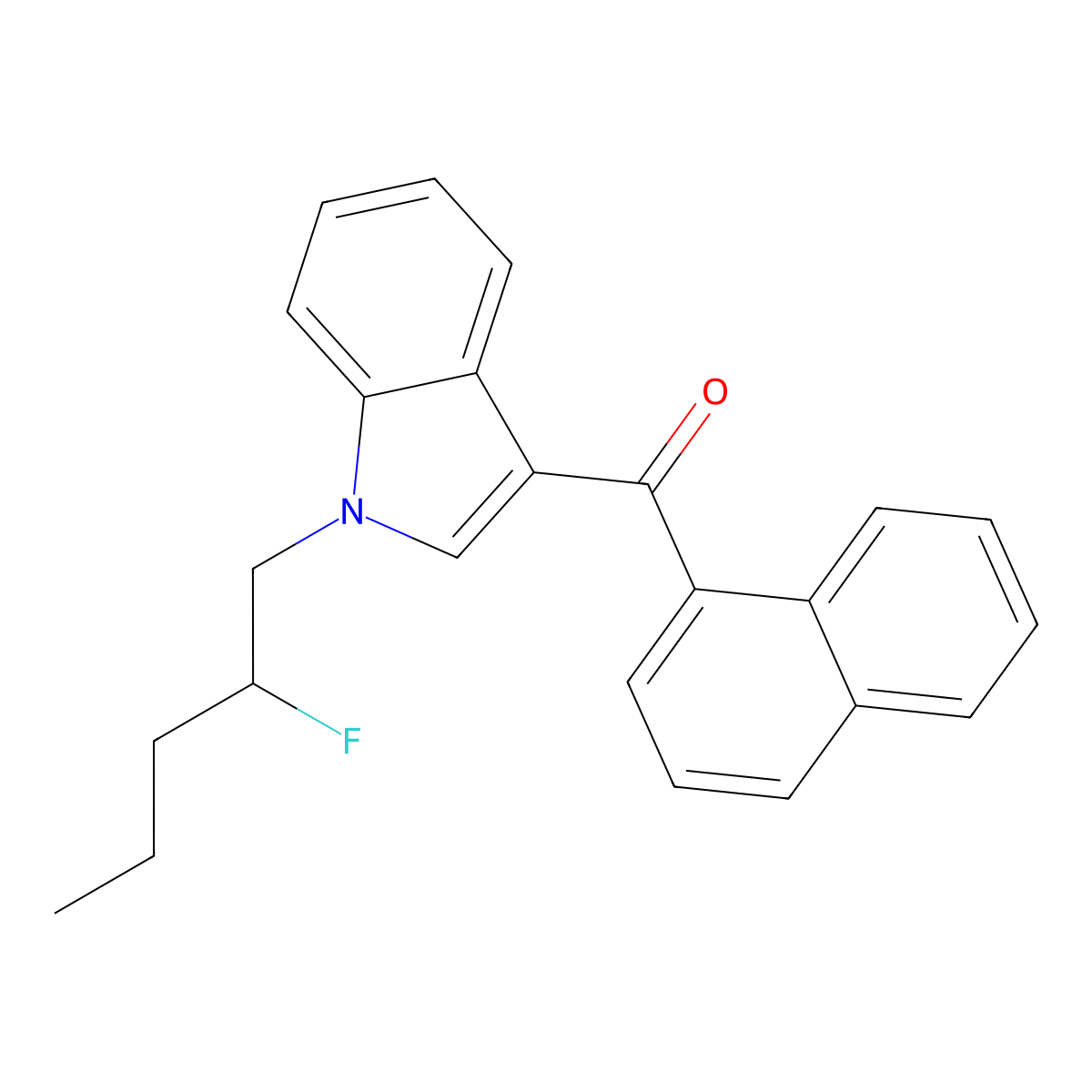AM2201 N-(2-fluoropentyl) isomer molecular structure, CAS 1800102-24-2