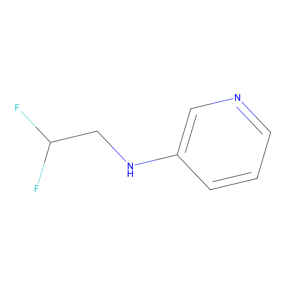 N-(2,2-difluoroethyl)pyridin-3-amine molecular structure, CAS 1800112-14-4