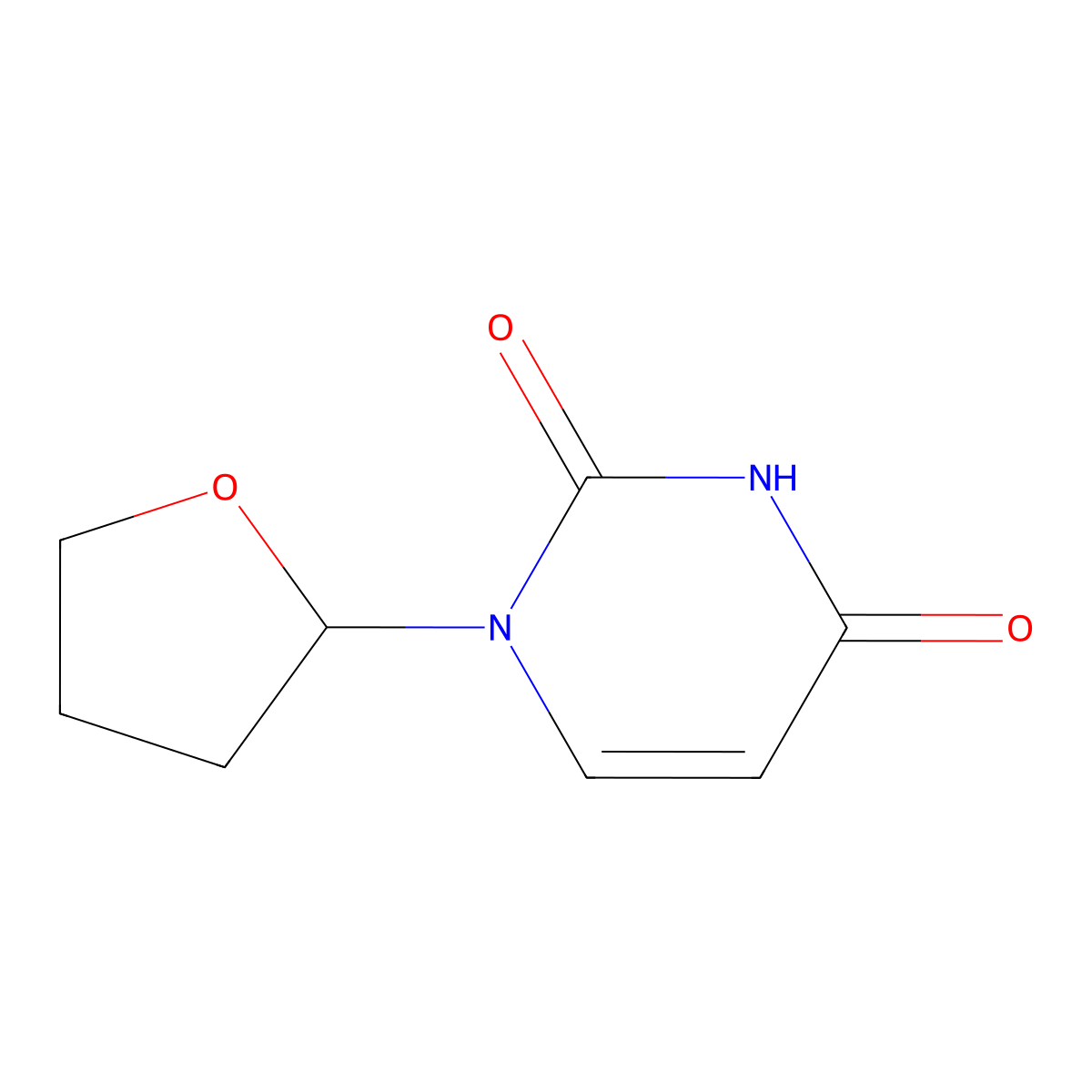 Tetrahydrofuryluracil molecular structure, CAS 18002-26-1