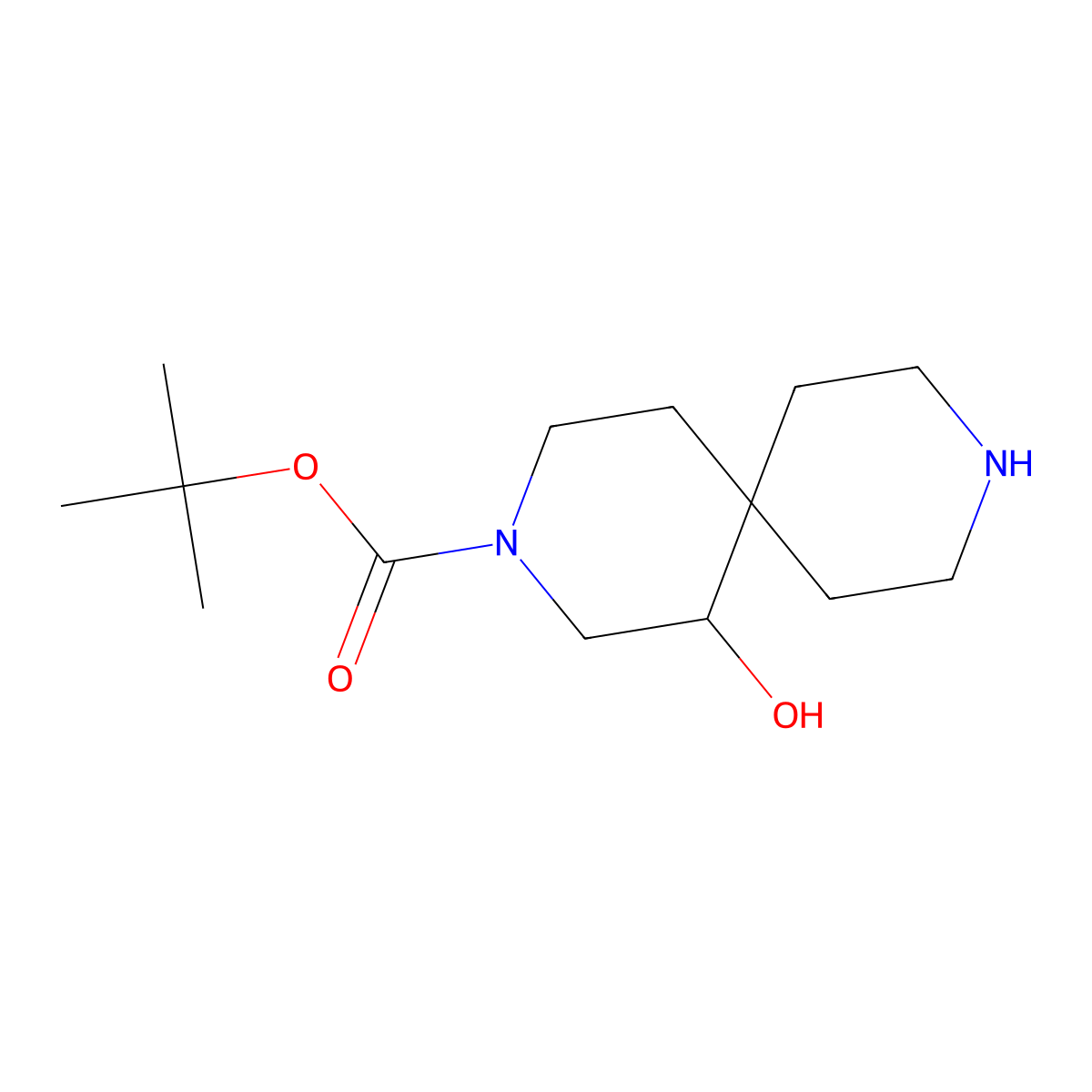 tert-Butyl 1-hydroxy-3,9-diazaspiro[5.5]undecane-3-carboxylate molecular structure, CAS 1800219-15-1