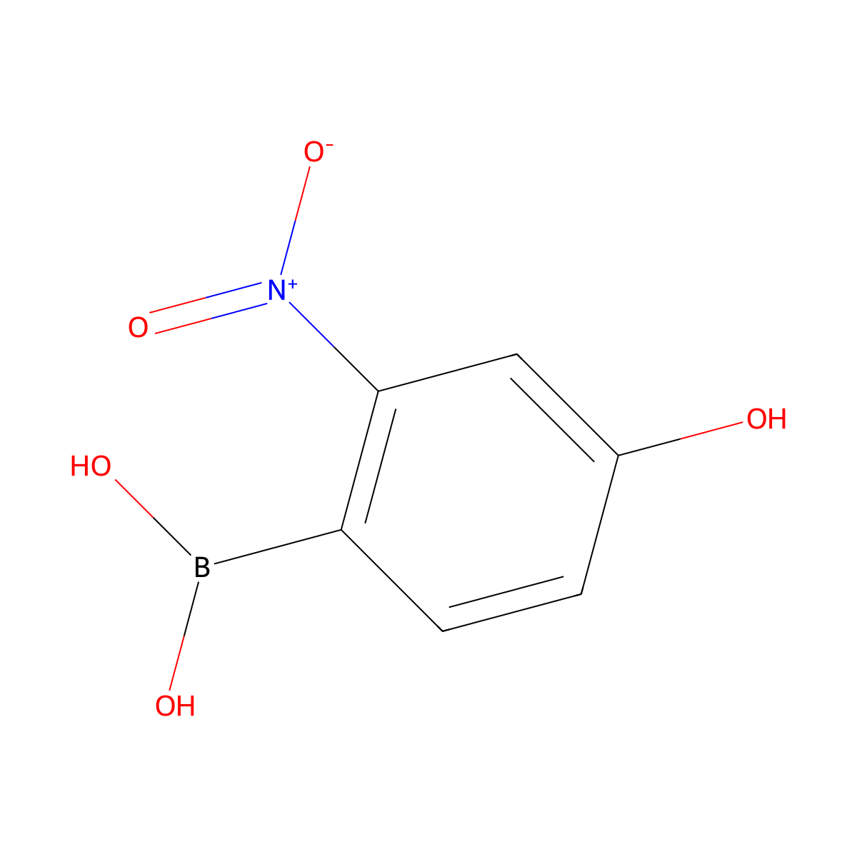 (4-Hydroxy-2-nitrophenyl)boronic acid molecular structure, CAS 1800228-66-3