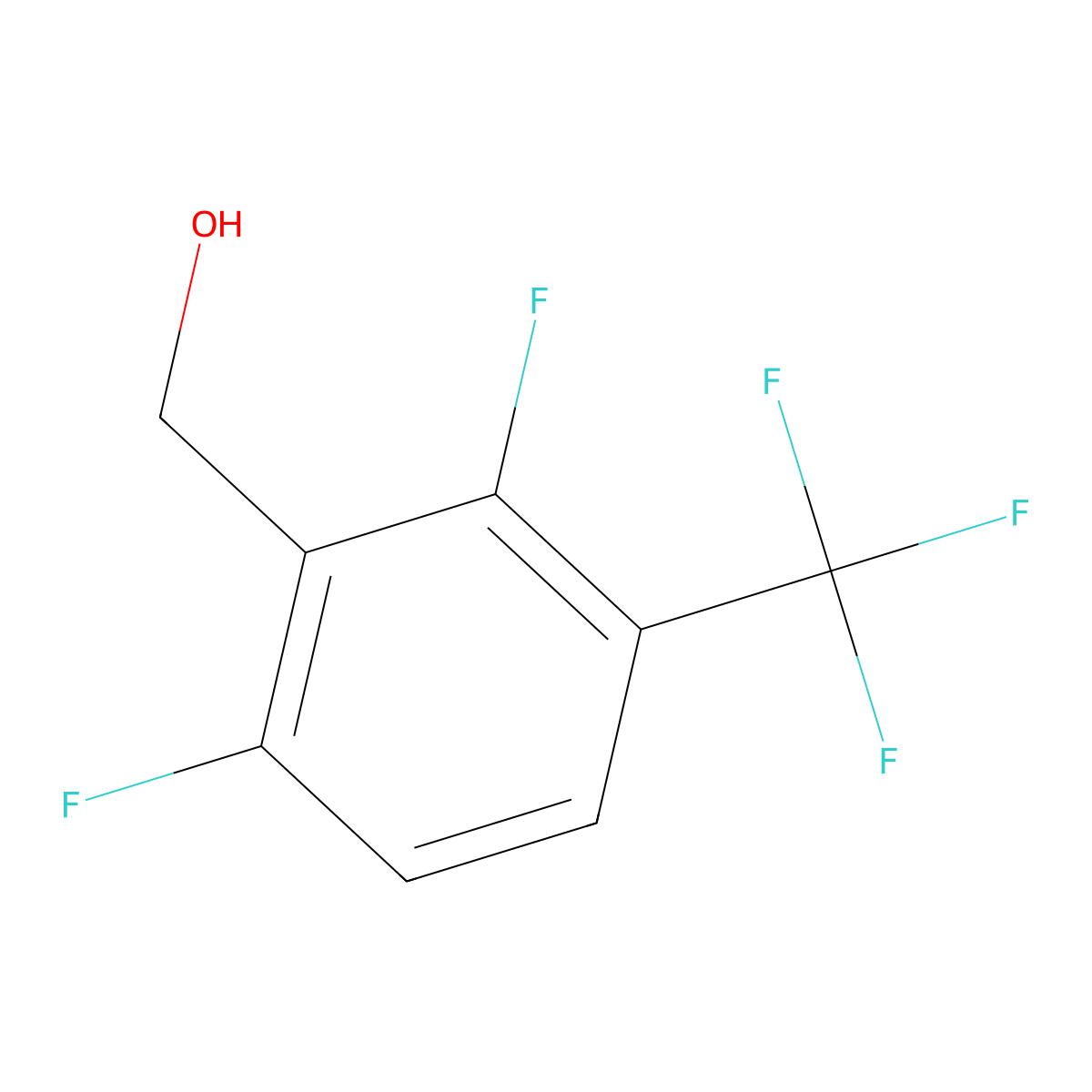 2,6-Difluoro-3-(trifluoromethyl)benzyl alcohol molecular structure, CAS 1800231-22-4