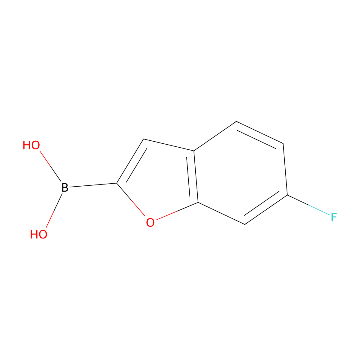 (6-Fluoro-1-benzofuran-2-yl)boronic acid molecular structure, CAS 1800231-48-4