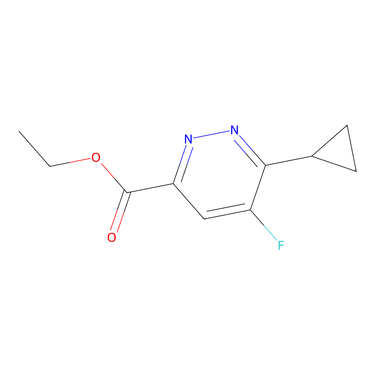 Ethyl 6-cyclopropyl-5-fluoropyridazine-3-carboxylate molecular structure, CAS 1800231-80-4