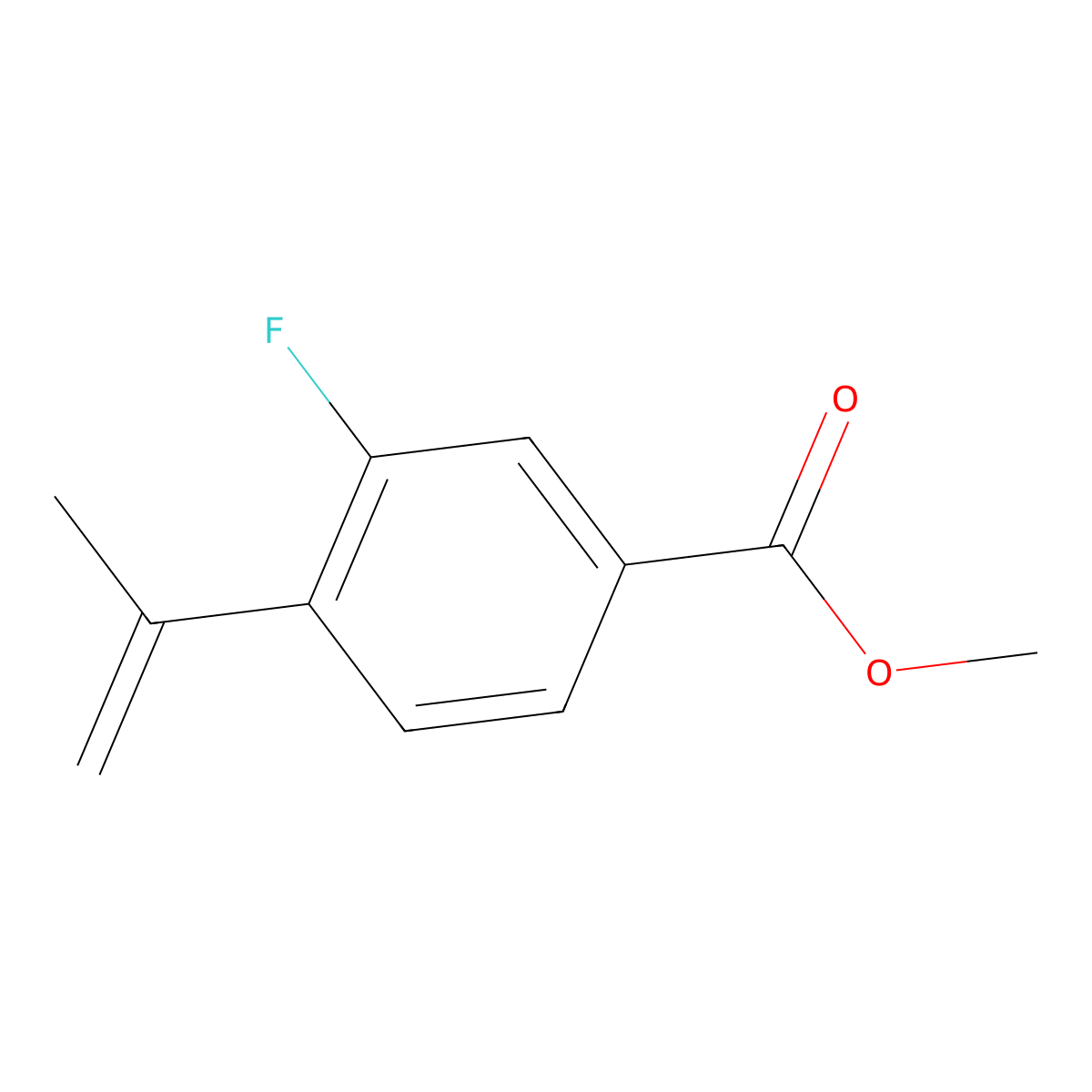 Methyl 3-fluoro-4-(prop-1-en-2-yl)benzoate molecular structure, CAS 1800240-19-0