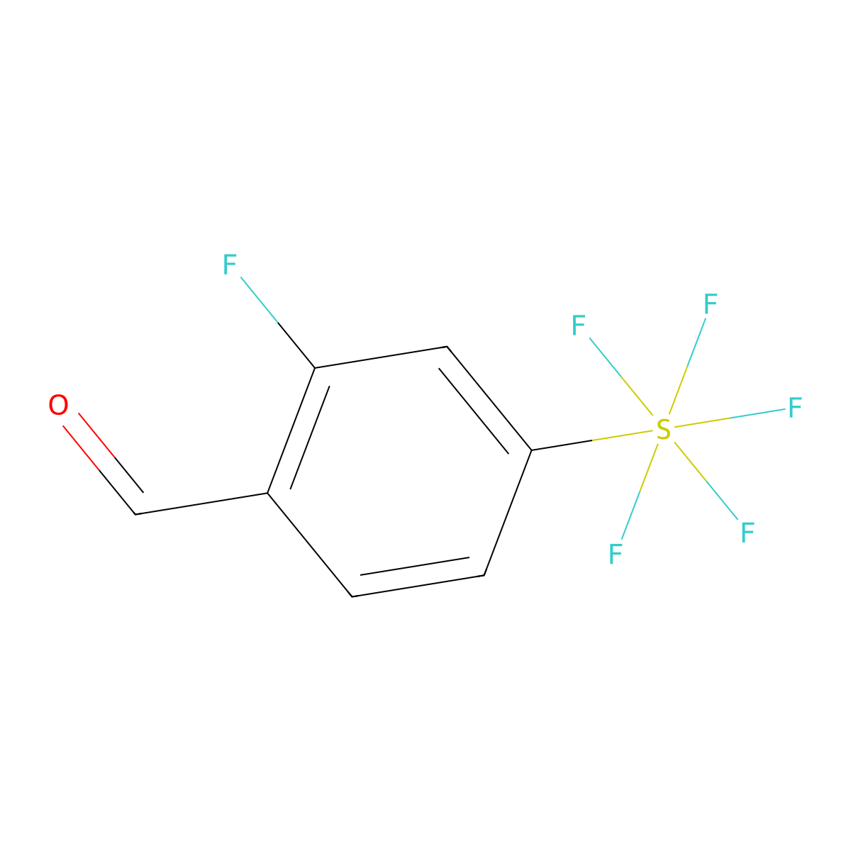 2-Fluoro-4-(pentafluorothio)benzaldehyde molecular structure, CAS 1800248-21-8