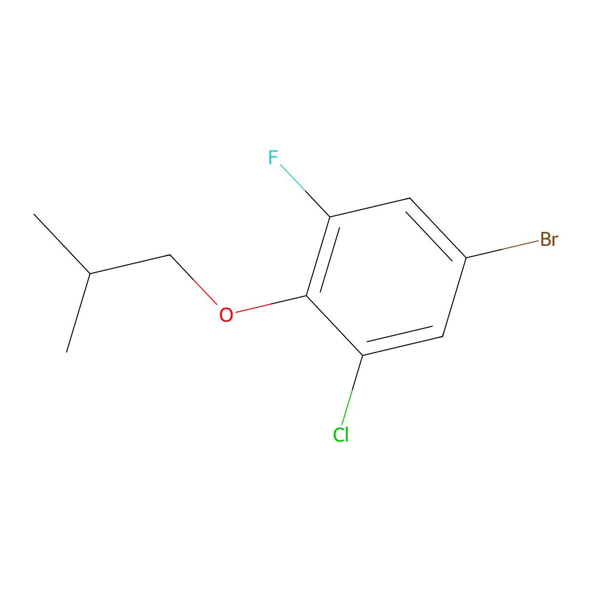 5-Bromo-1-chloro-3-fluoro-2-isobutoxybenzene molecular structure, CAS 1800261-02-2