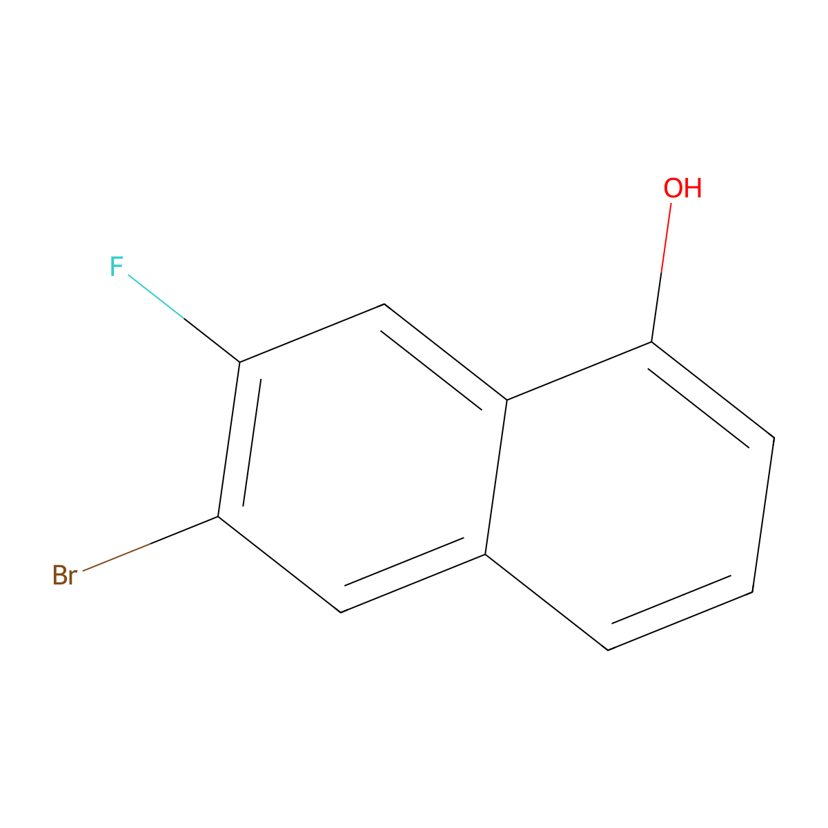 6-Bromo-7-fluoro-1-naphthalenol molecular structure, CAS 1800261-86-2