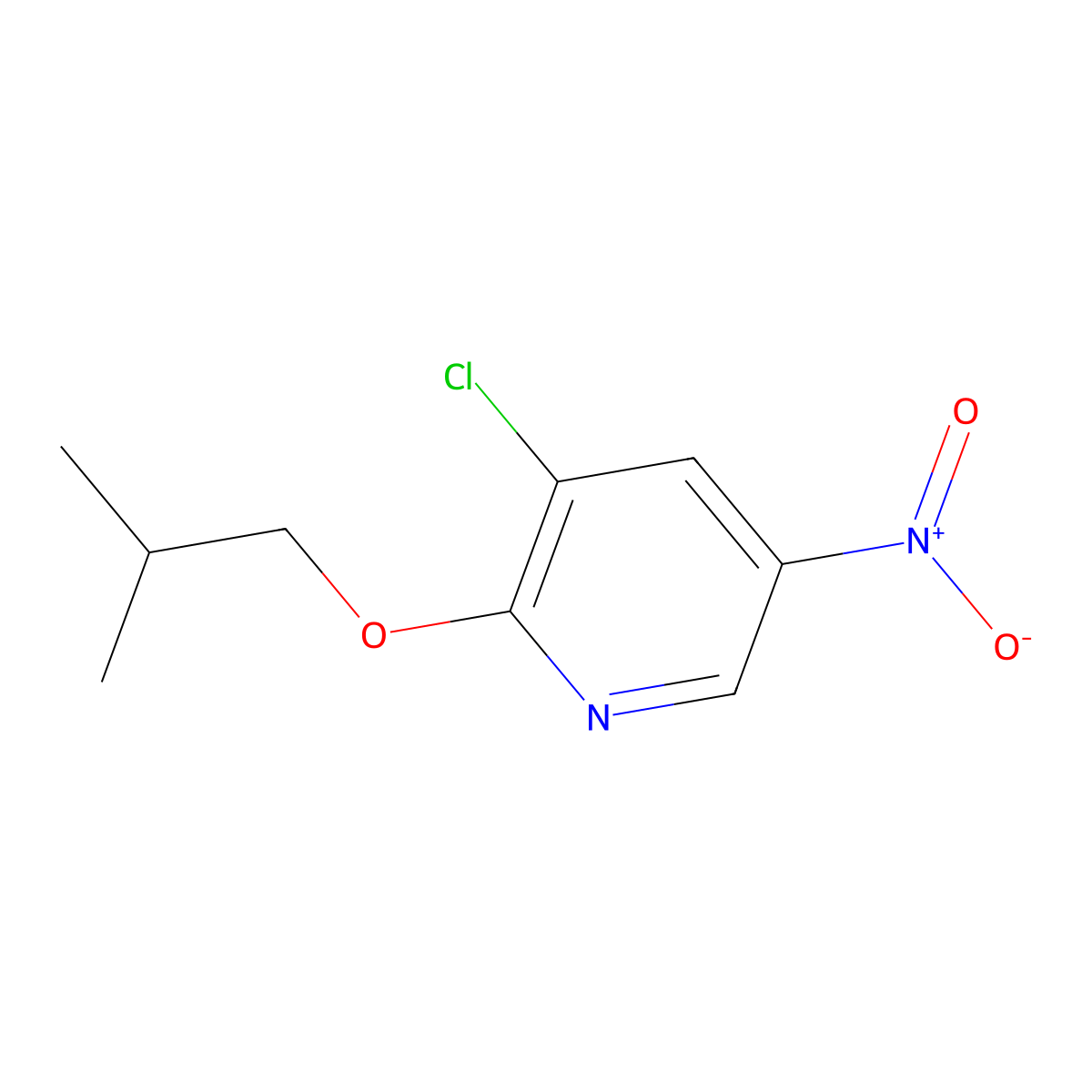 3-Chloro-2-(2-methylpropoxy)-5-nitropyridine molecular structure, CAS 1800262-24-1