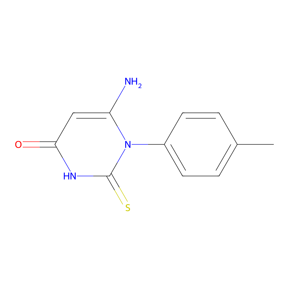 6-Amino-1-(4-methylphenyl)-2-sulfanylidenepyrimidin-4-one molecular structure, CAS 180028-90-4