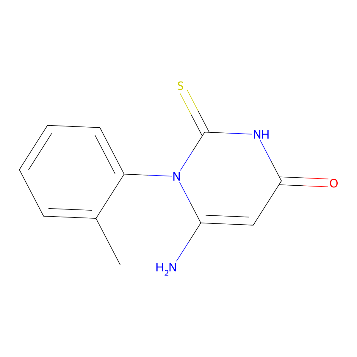 6-amino-1-(2-methylphenyl)-2-thioxo-2,3-dihydro-4(1H)-pyrimidinone molecular structure, CAS 180028-91-5