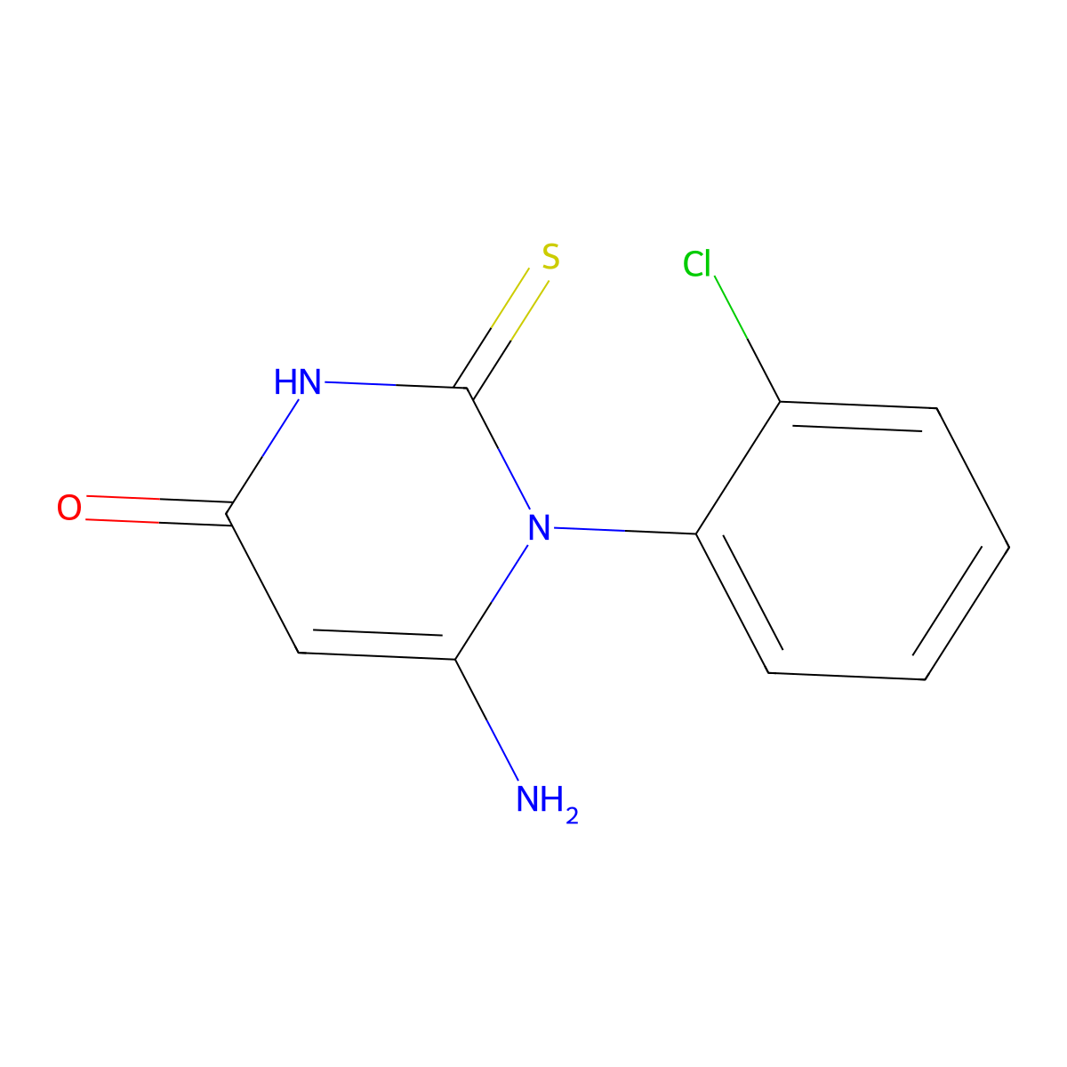 6-Amino-1-(2-chlorophenyl)-2,3-dihydro-2-thioxopyrimidine-4-one molecular structure, CAS 180028-92-6
