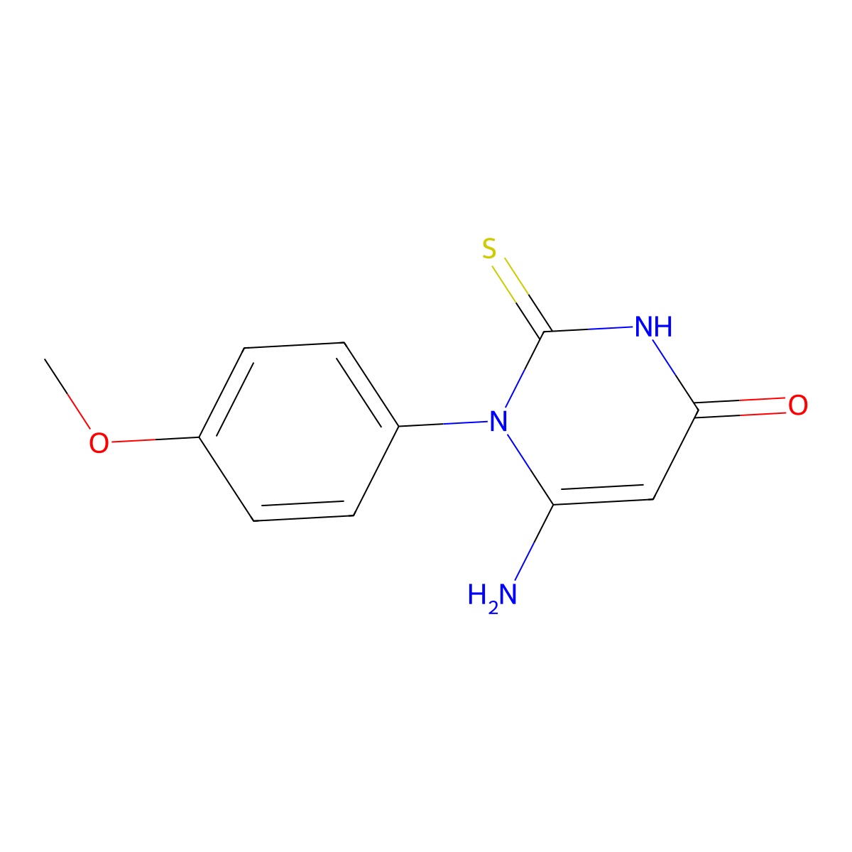 6-amino-1-(4-methoxyphenyl)-2-thioxo-2,3-dihydropyrimidin-4(1H)-one molecular structure, CAS 180028-93-7